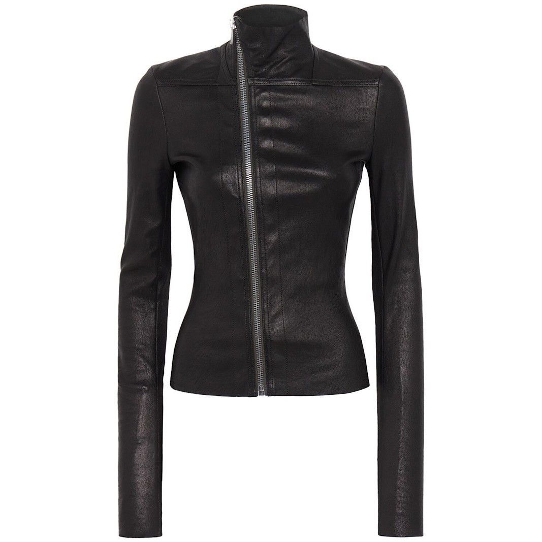 Rick Owens RICK OWENS Gary Stretch Black Leather Jacket New & Authentic Size S / US 4 / IT 40 - 1 Thumbnail
