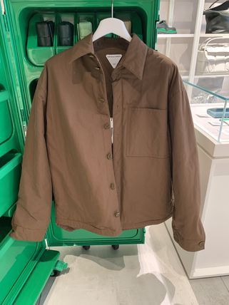 image of Bottega Veneta O1Loc1C0324 714365 Compact Cotton Padded Jacket In Brown, Men's (Size Medium)
