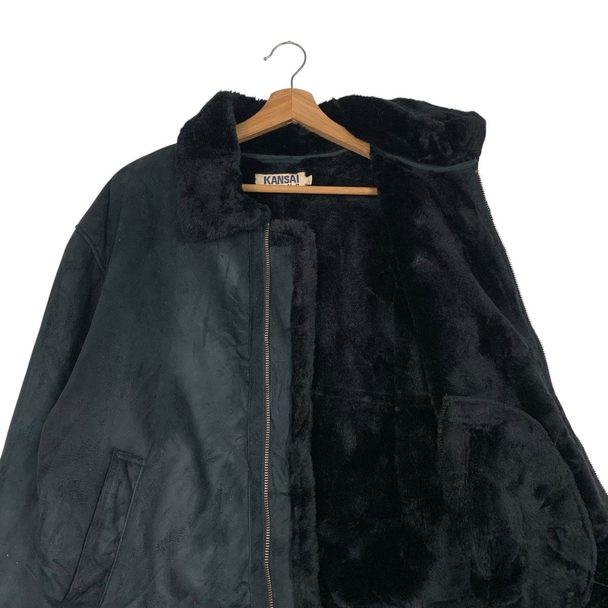 Kansai Yamamoto KANSAI JEANS Faux Fur Leather Jacket #2305-C102 Size US L / EU 52-54 / 3 - 10 Thumbnail