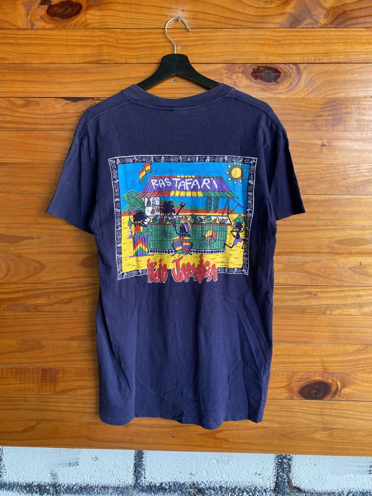 Vintage Vintage 90s Rasta Farm Negril Jamaica Graphic T-Shirt | Size US M / EU 48-50 / 2 - 11 Thumbnail