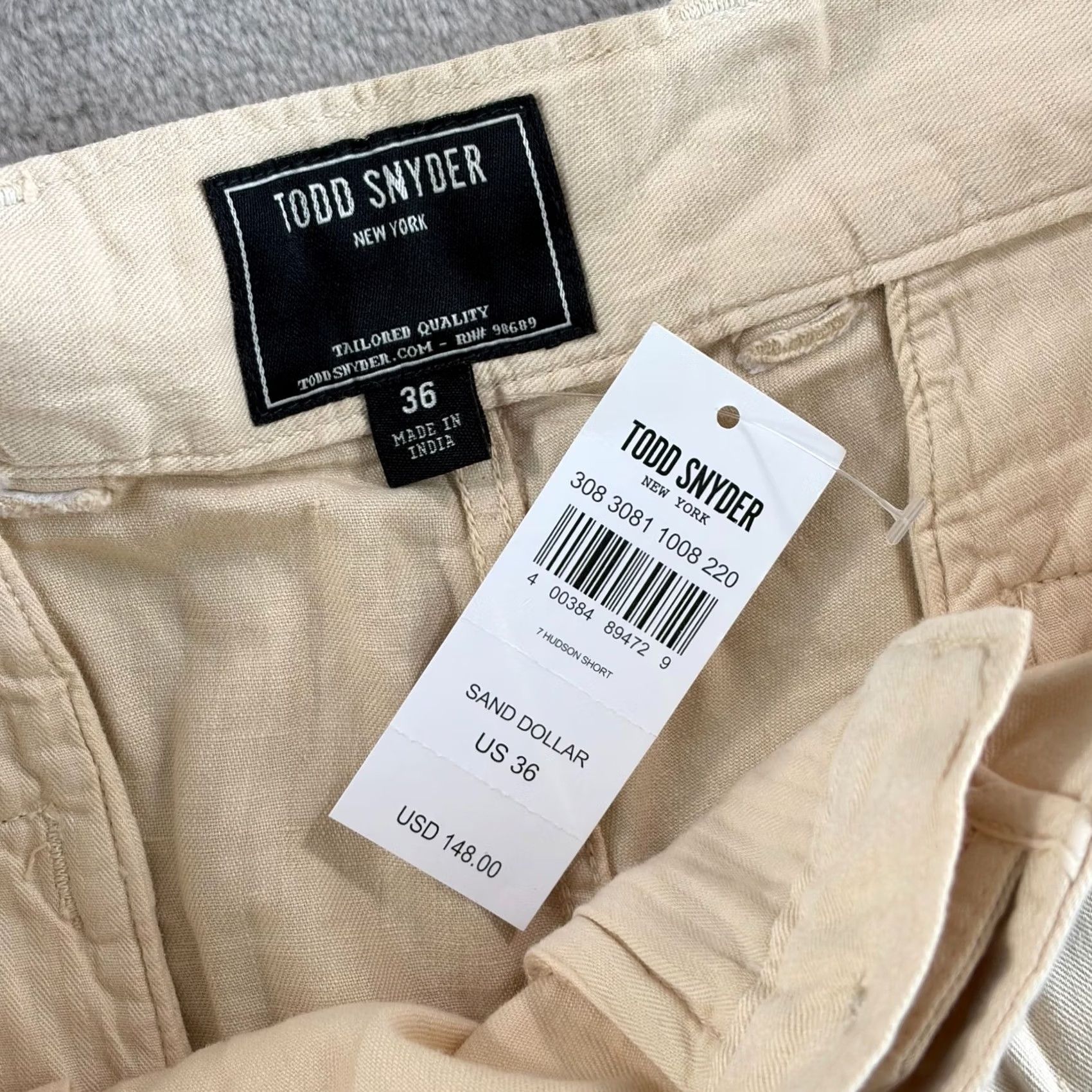 Todd Snyder Todd Snyder Chino Shorts Men 36 Beige Sand Dollar Line Blend NWT 48 Size US 36 / EU 52 - 2 Thumbnail