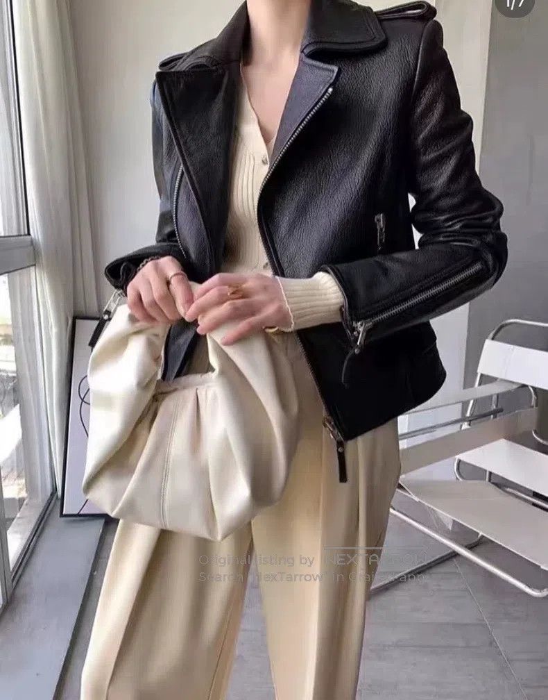 Saint Laurent Paris Saint Laurent Paris Lambskin zippered black vintage biker Size S / US 4 / IT 40 - 2 Thumbnail