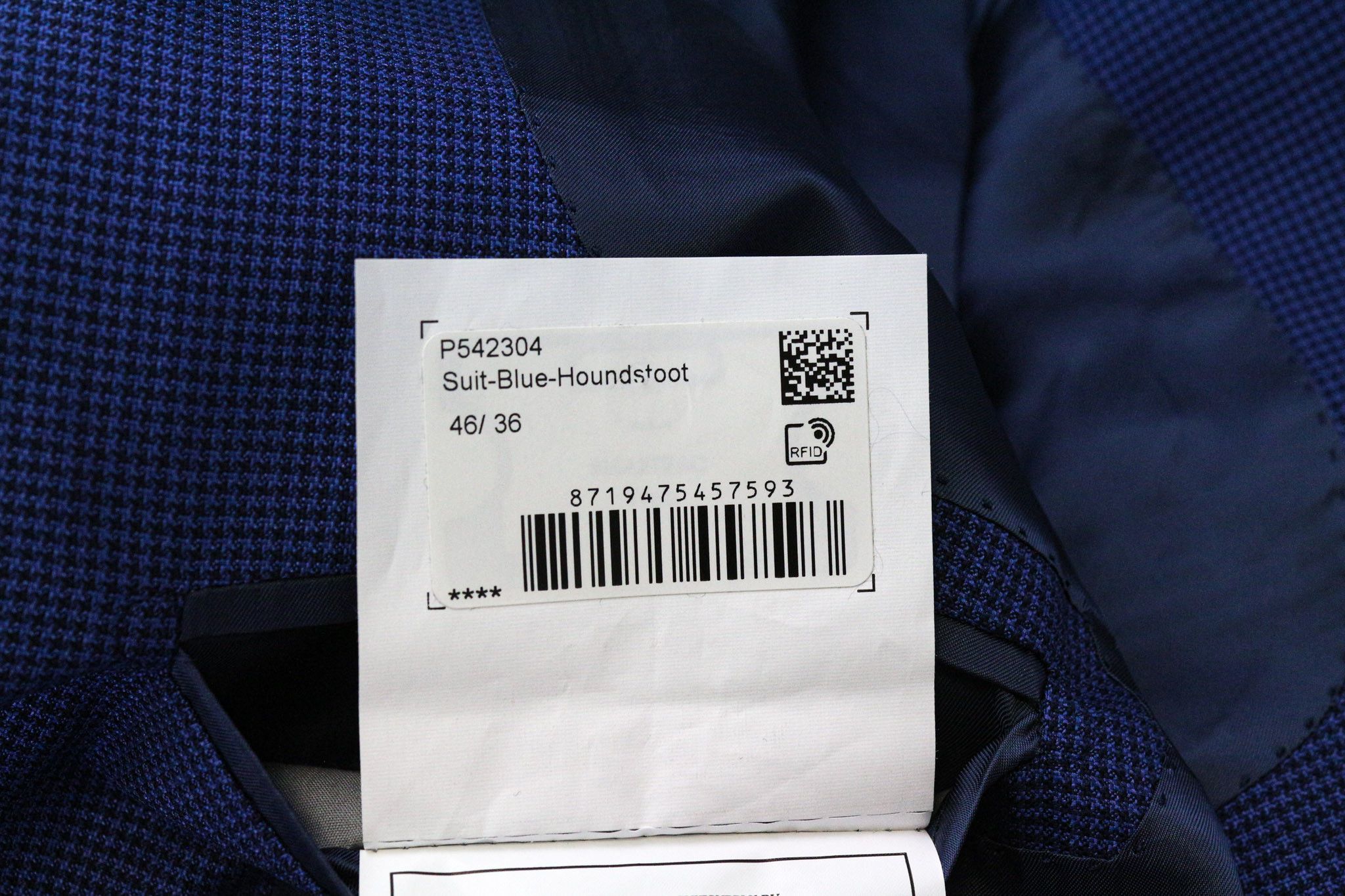 Suitsupply HAVANA UK36R Blue Wool Silk Houndstooth Blazer 75939 Size 36R - 11 Thumbnail