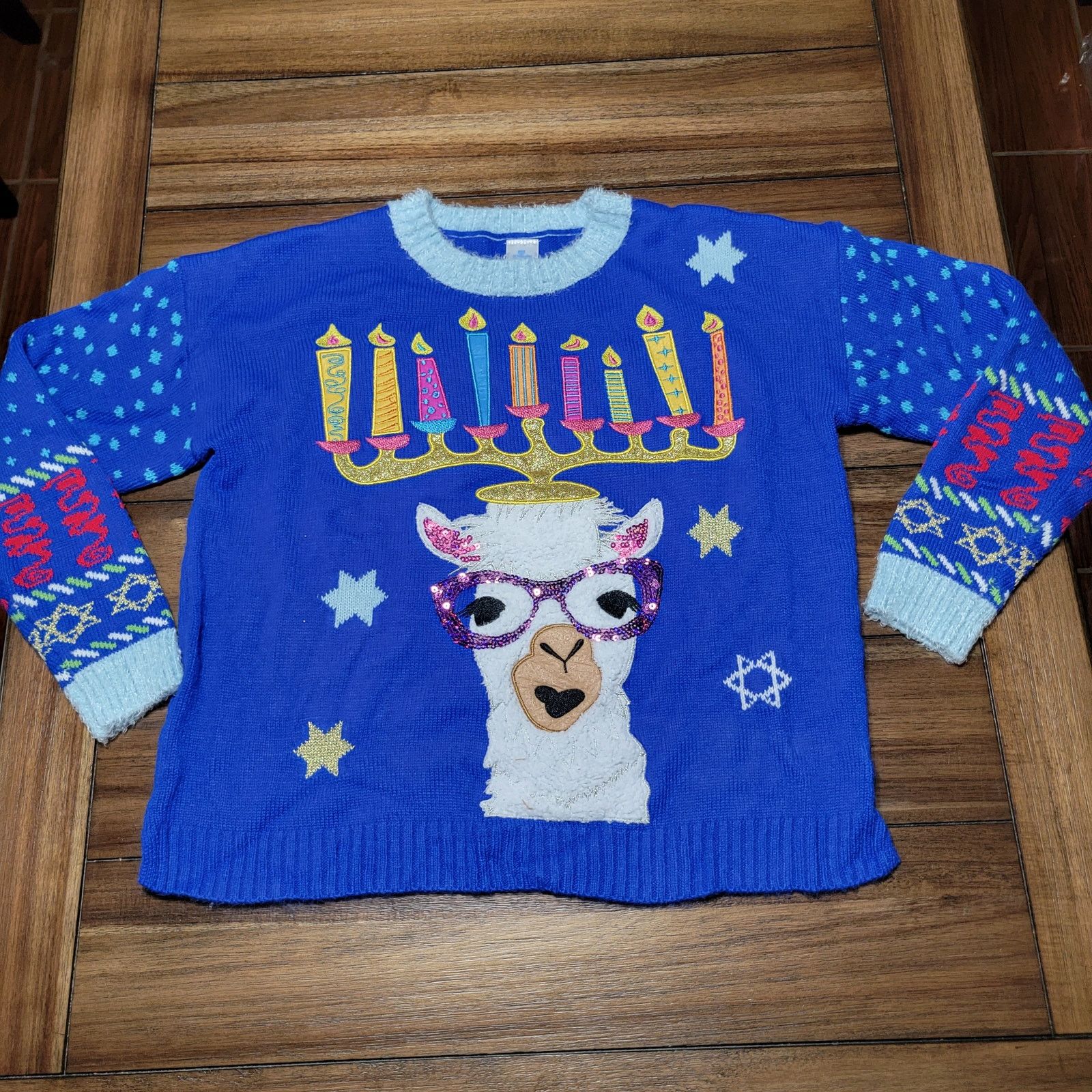 Other Celebrate Hanukkah Knit Llama Menorah Sweater -Large (12-14) Size L / US 10 / IT 46 - 1 Thumbnail