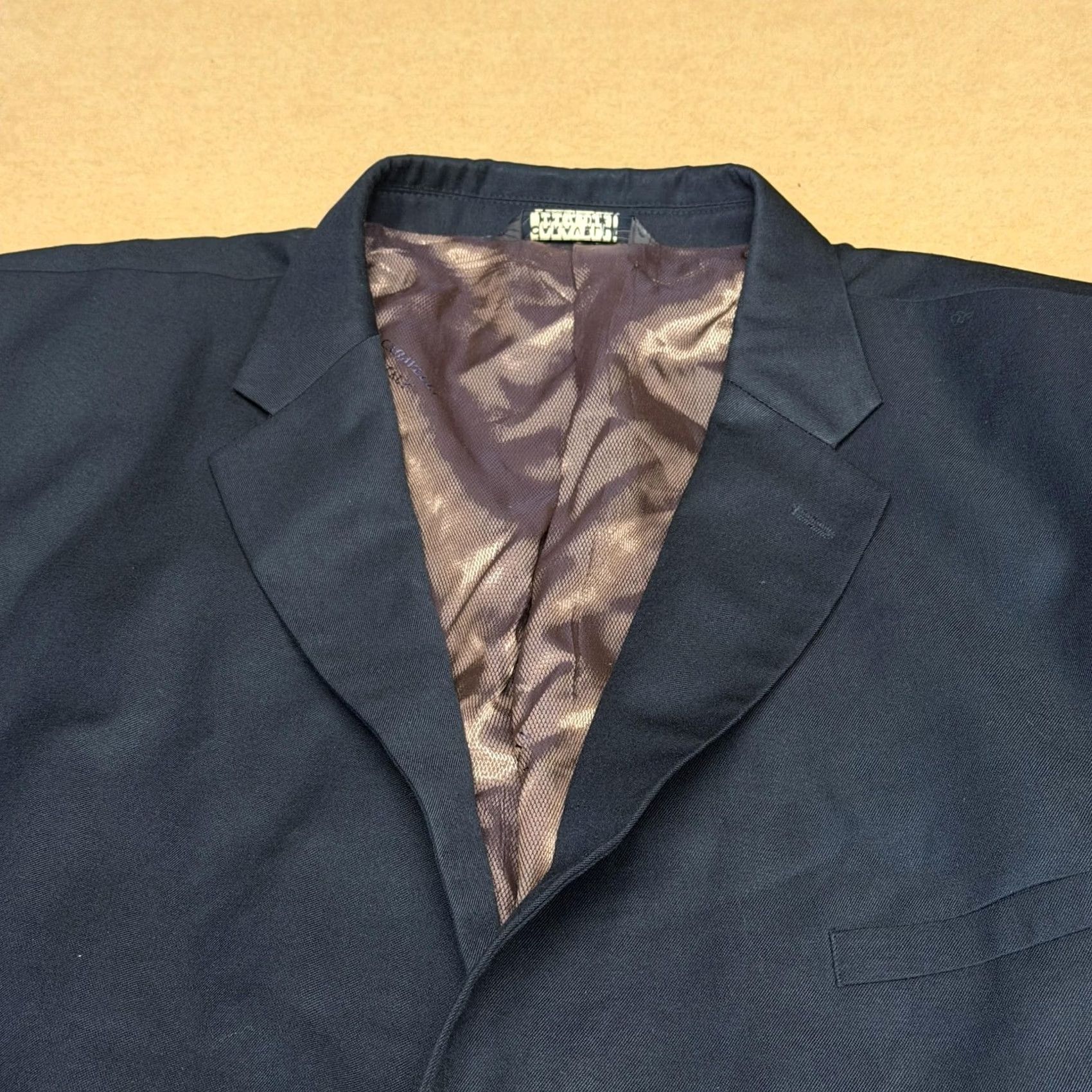 Vintage Caravelli Mens Black 54 2 Button Notch Lapel Classic Sport Coat Jacket Size US L / EU 52-54 / 3 - 5 Thumbnail