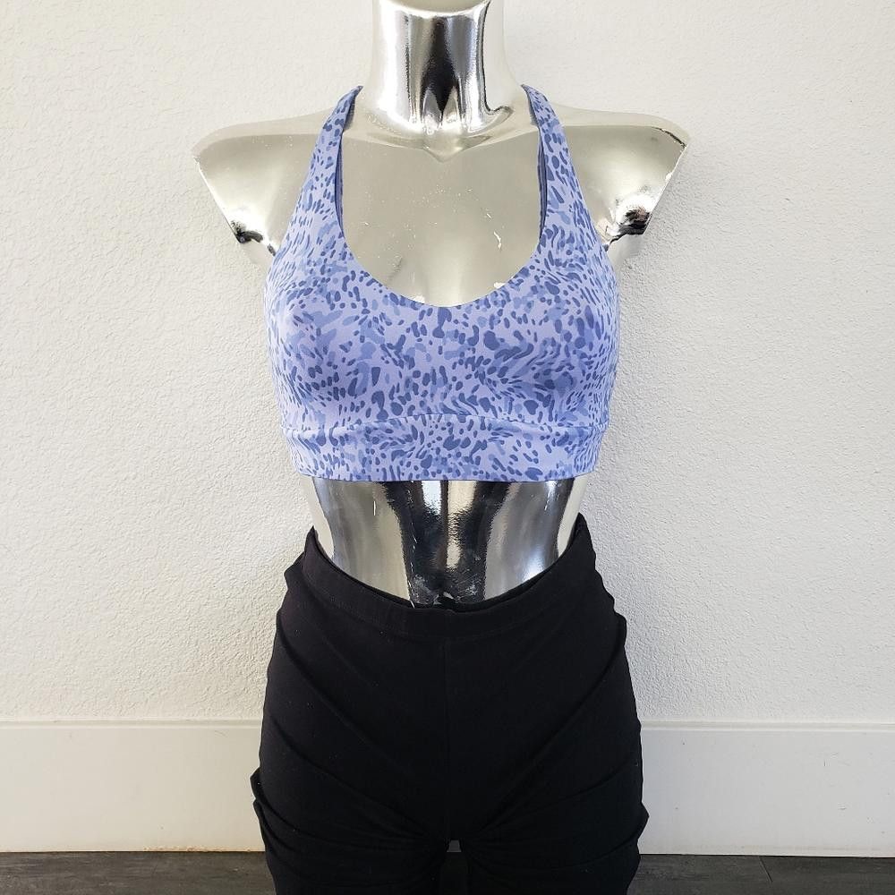 Designer Periwinkle | Athleta | Solace Printed Sport Bra Size ONE SIZE - 1 Thumbnail
