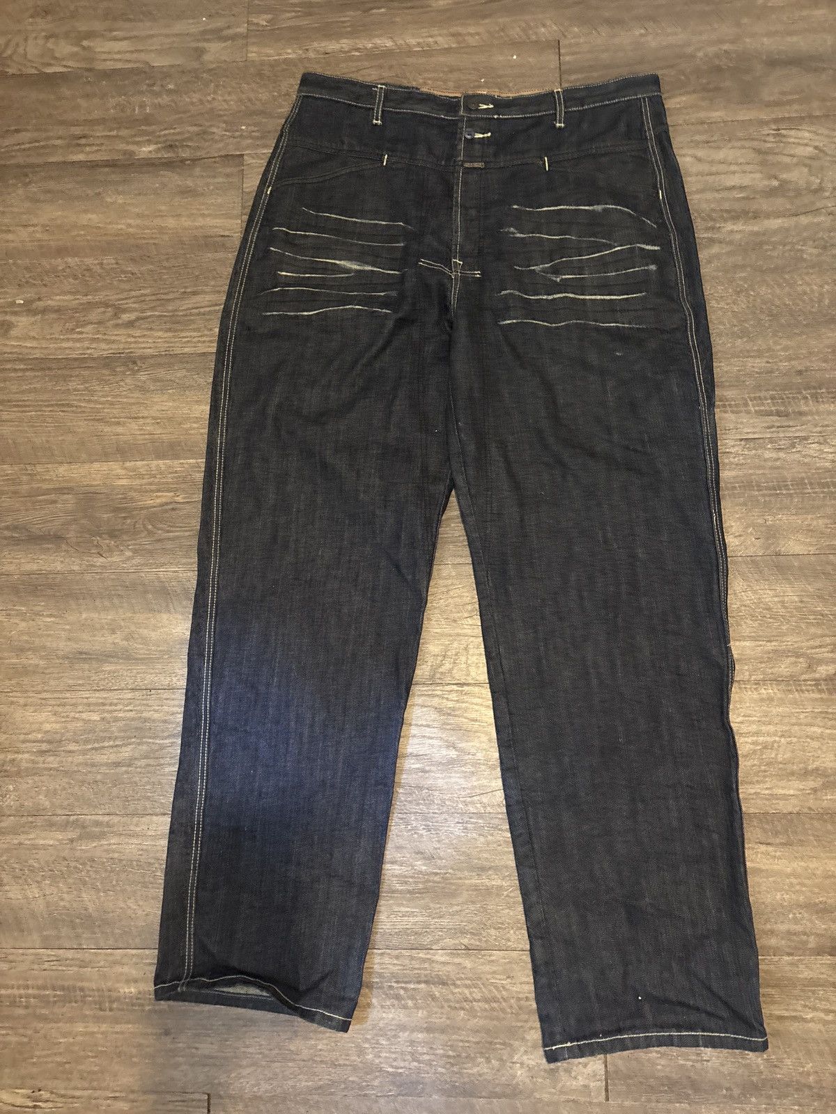 Marithe + Francois Girbaud Marithe x francois girbaud 38/35 M dark blue distressed Size US 38 / EU 54 - 2 Thumbnail