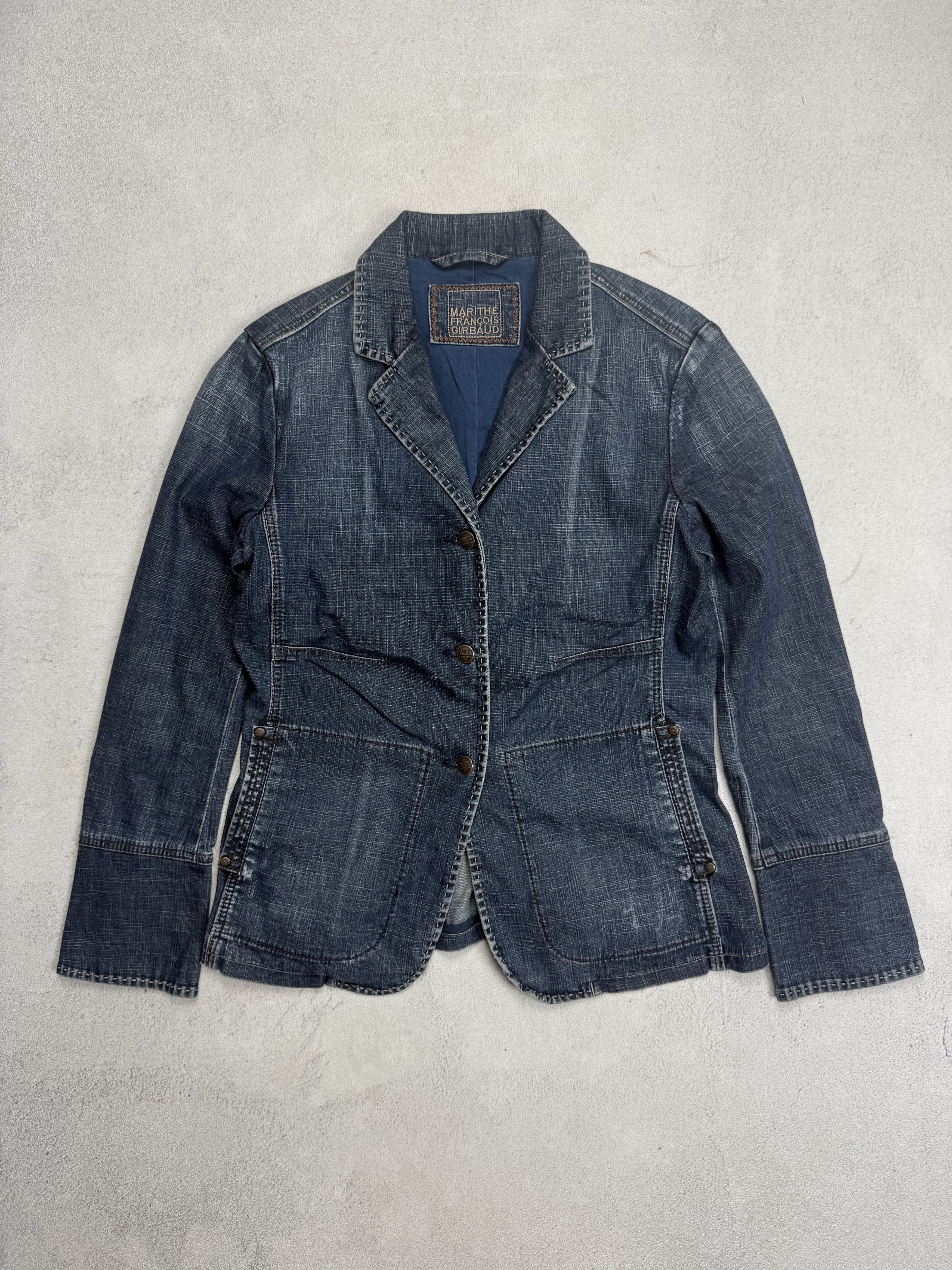 Marithe + Francois Girbaud Vintage Marithe Francois Girbaud Denim Blazer Jacket Size M / US 6-8 / IT 42-44 - 3 Thumbnail