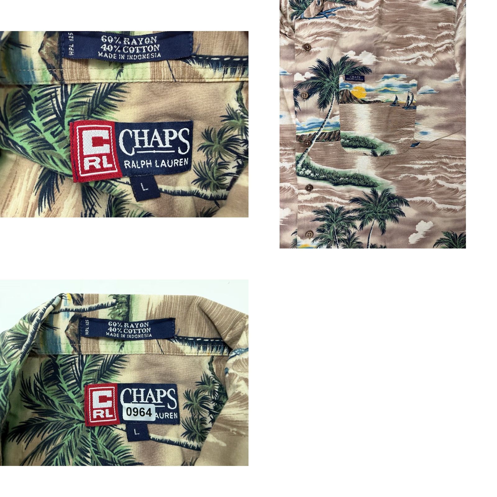 Chaps VINTAGE Chaps Hawaiian Shirt Mens Large 90s Beach Nautical Hipster Tropical Button-Up Size US L / EU 52-54 / 3 - 9 Thumbnail