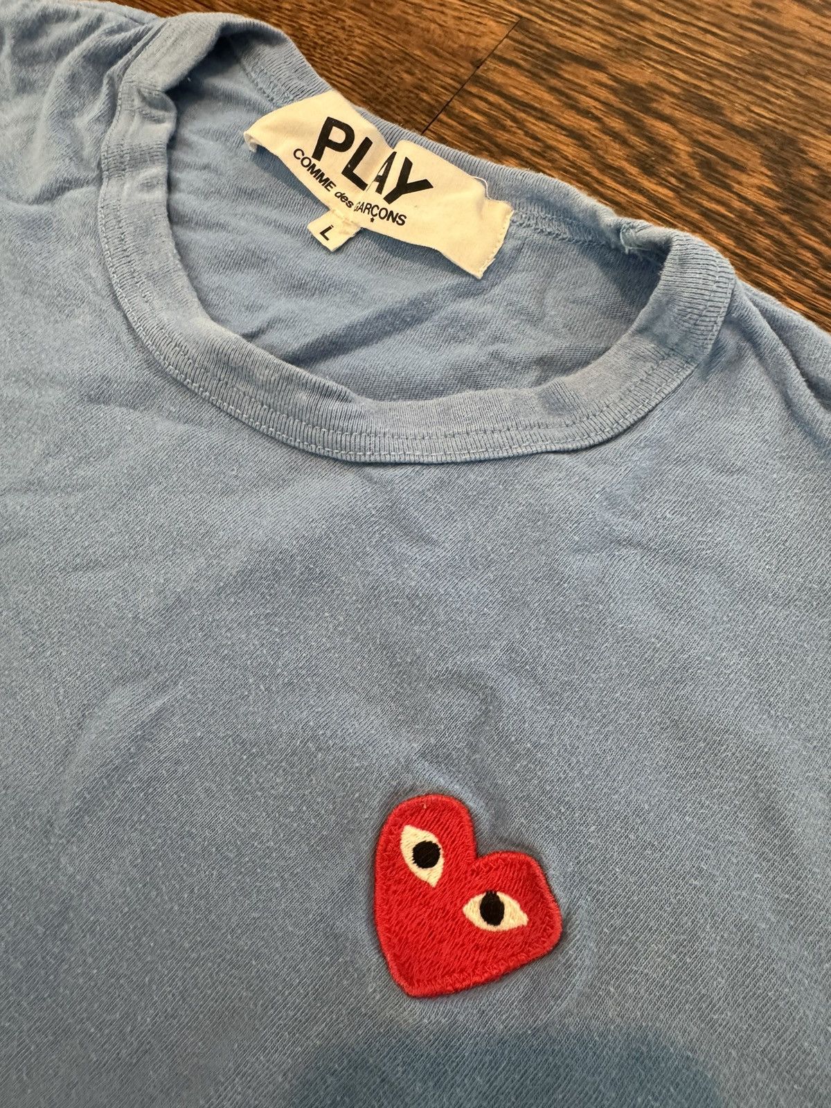 Comme des Garcons Comme des Garçons Light Blue Play Tee Size US L / EU 52-54 / 3 - 4 Thumbnail