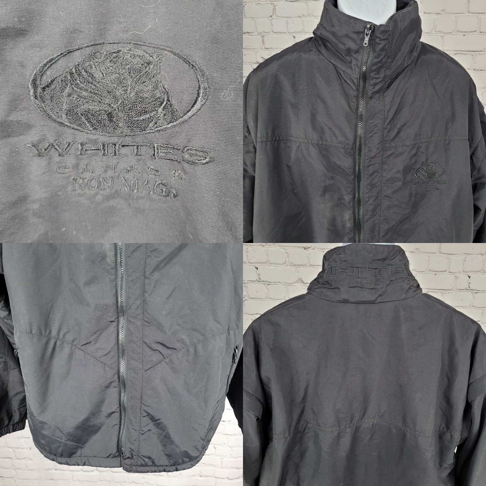 Vintage Whites Canada Black Insulated Fleece Lined Removable Sleeves Full Zip Jacket XL Mens Size US XL / EU 56 / 4 - 8 Thumbnail