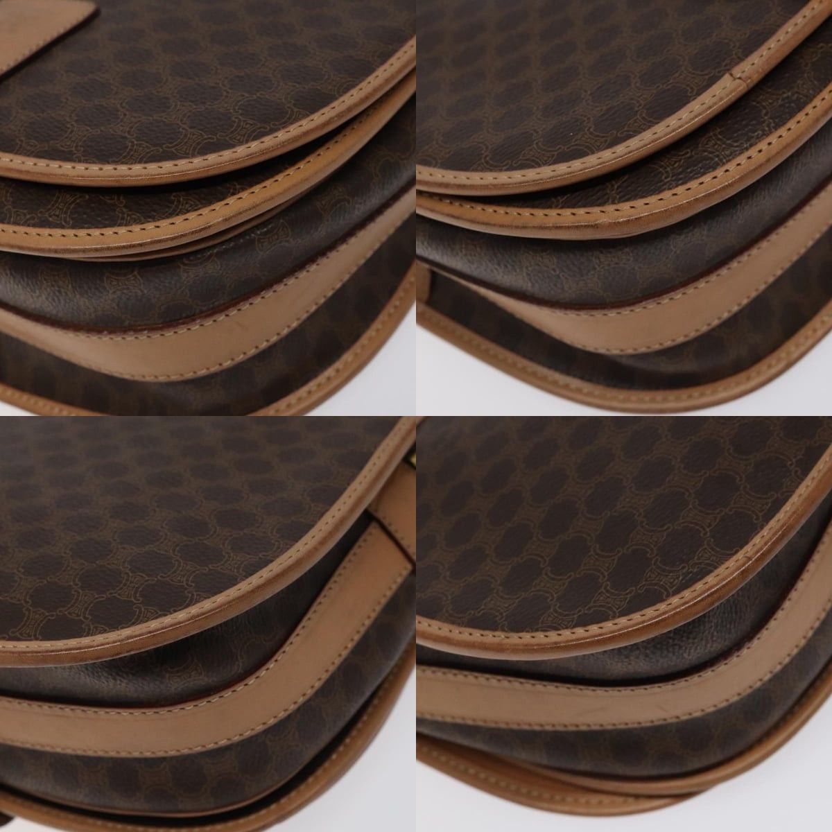 Celine CELINE Macadam Canvas Shoulder Bag Pvc Leather Brown Gold Size ONE SIZE - 10 Thumbnail