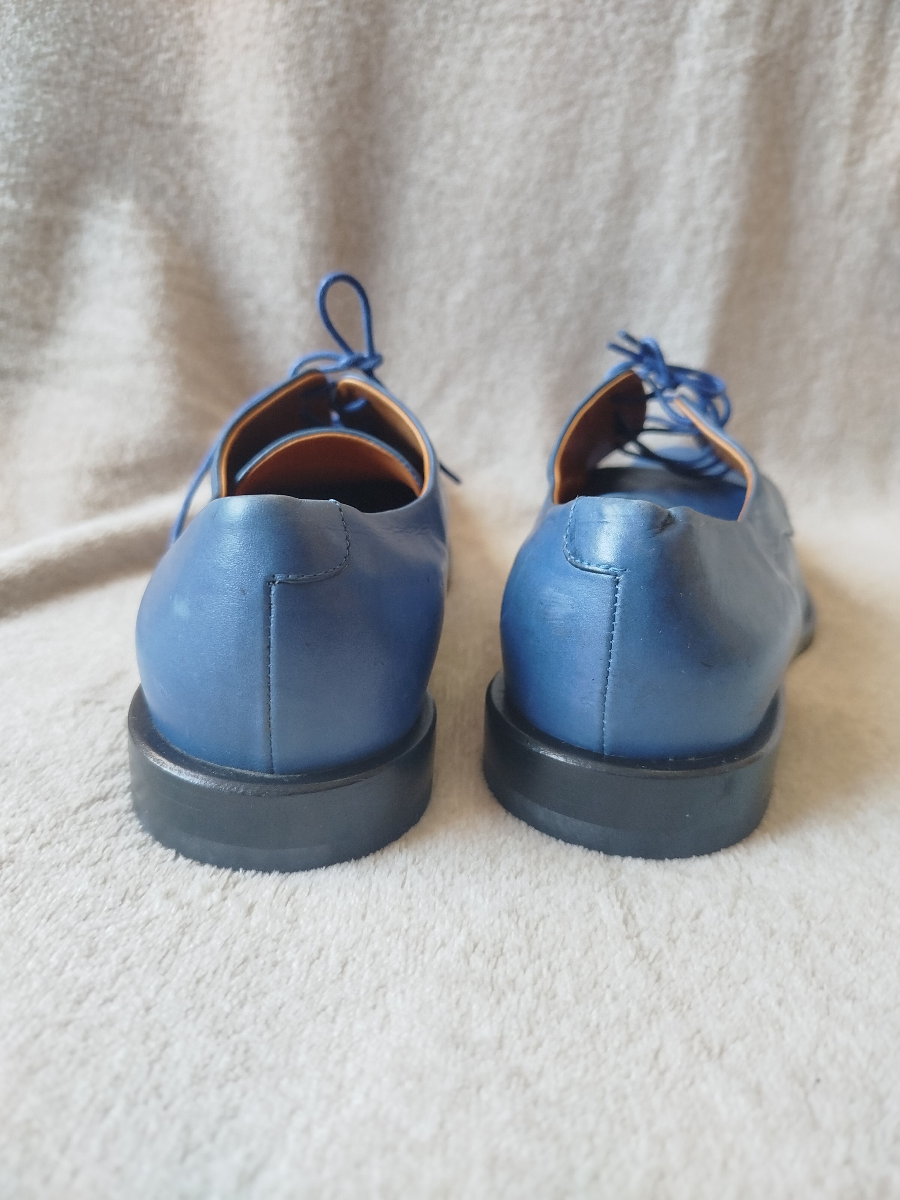 Jil Sander JIL SANDER cobalt blue leather derby shoes Size US 7.5 / IT 37.5 - 9 Thumbnail