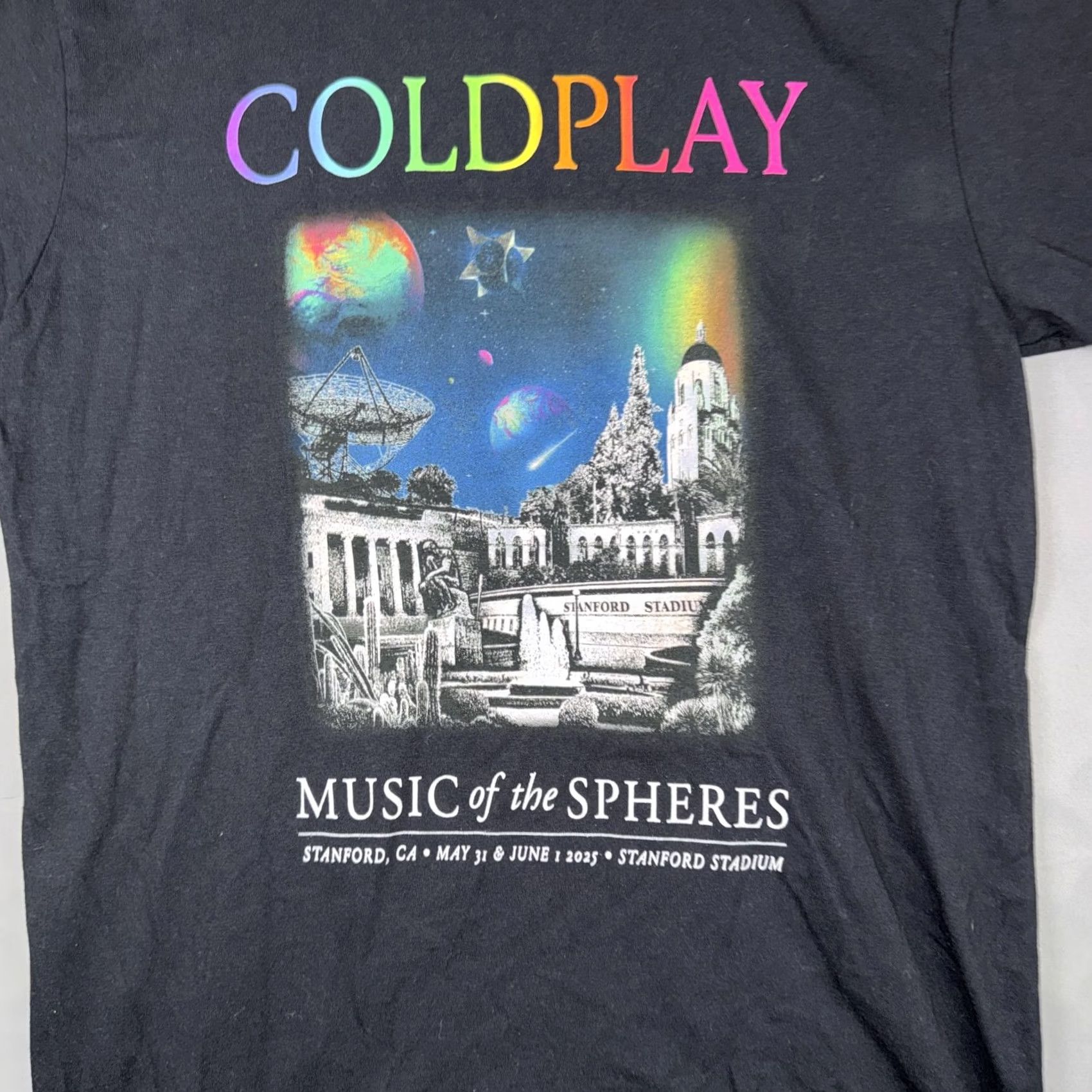 Vintage Coldplay Shirt Mens M Black Music Of The Spheres World Tour 2025 Tee Size US M / EU 48-50 / 2 - 4 Thumbnail