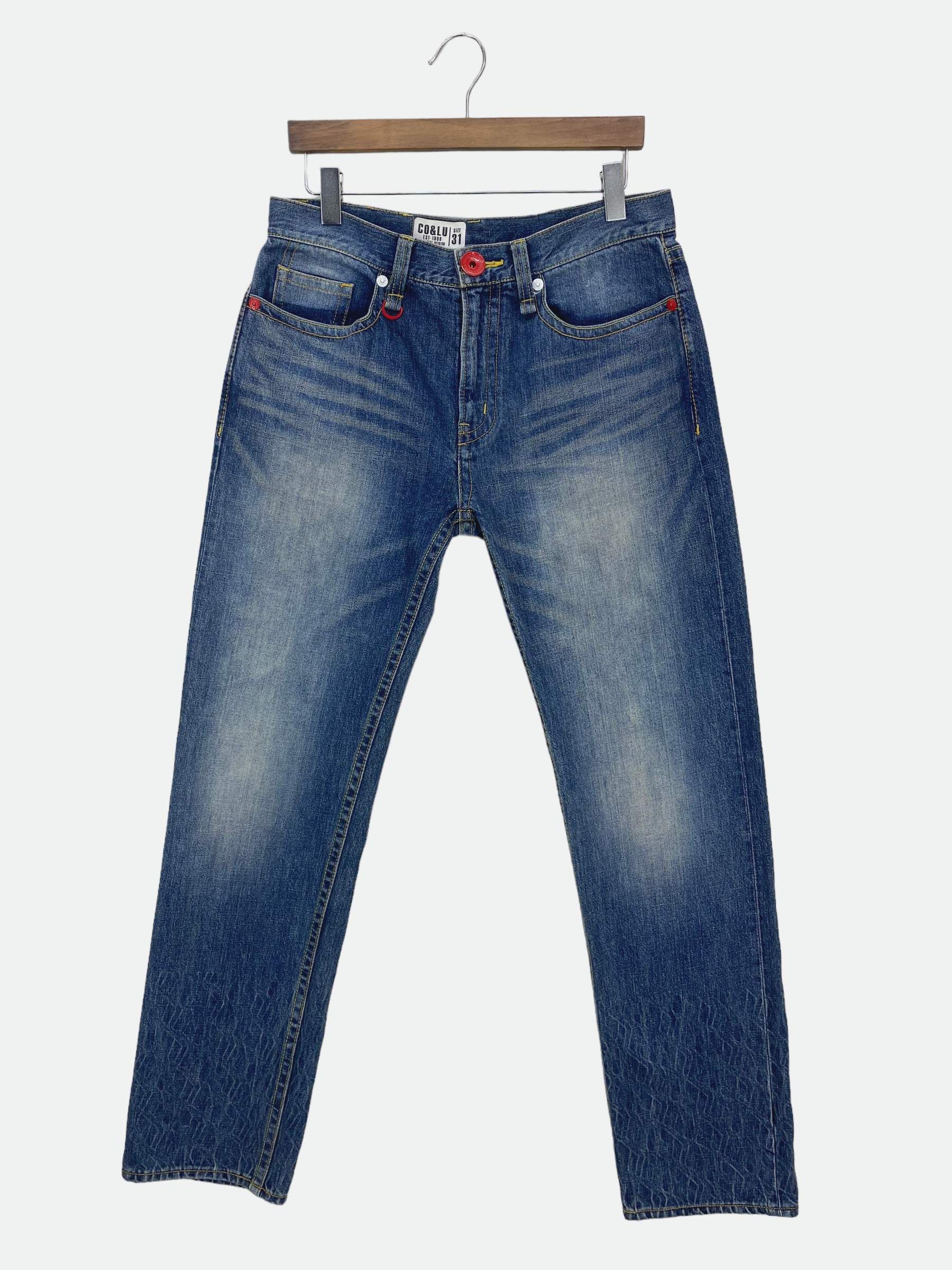Japanese Brand Co & Lu Denim Surf Color Block Jeans Size US 32 / EU 48 - 2 Thumbnail