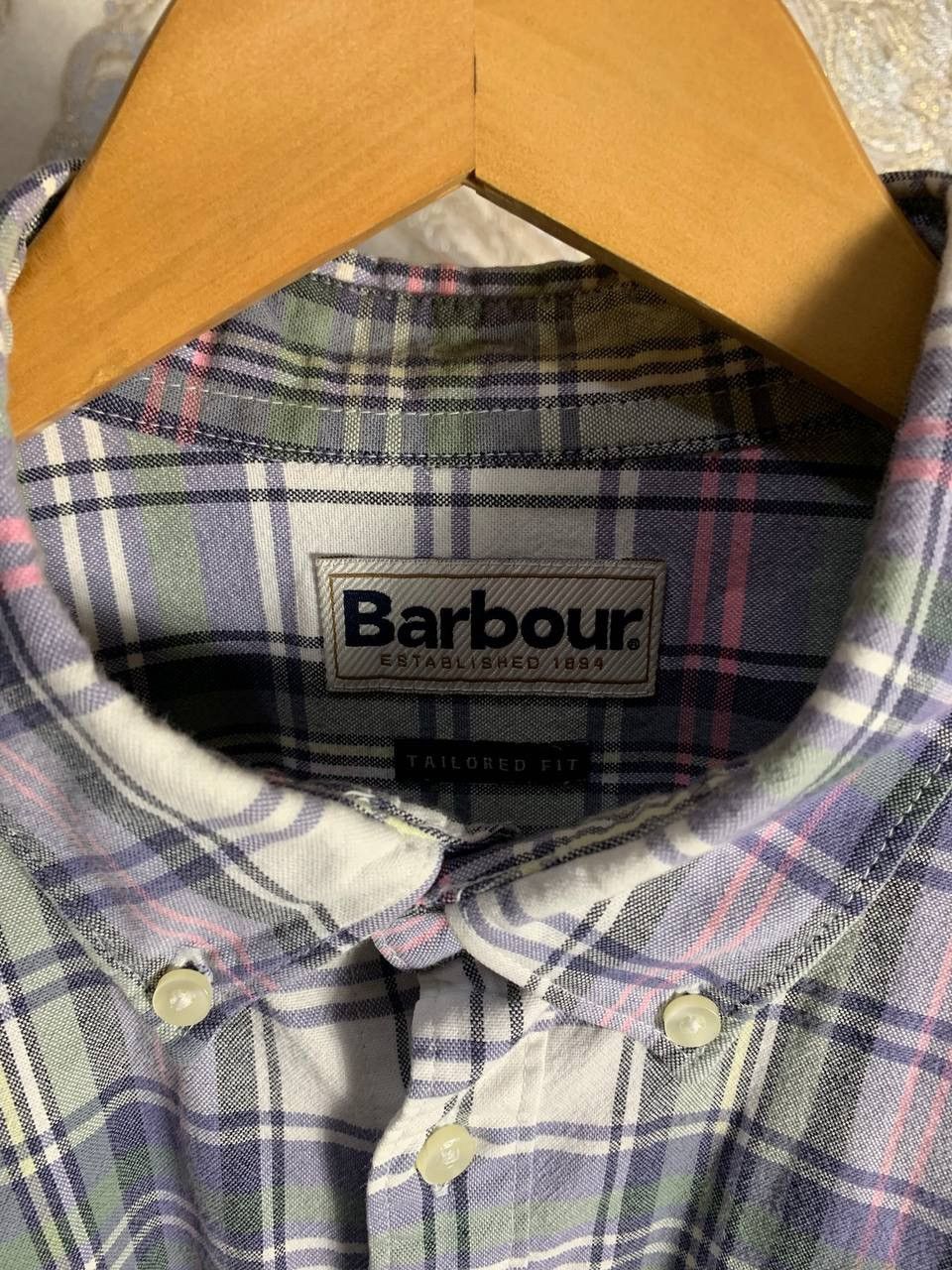 Barbour × Vintage VERY RARE BARBOUR FLANNEL SHIRT OXFORD CHECK ENGLAND STYLE Size US L / EU 52-54 / 3 - 4 Thumbnail