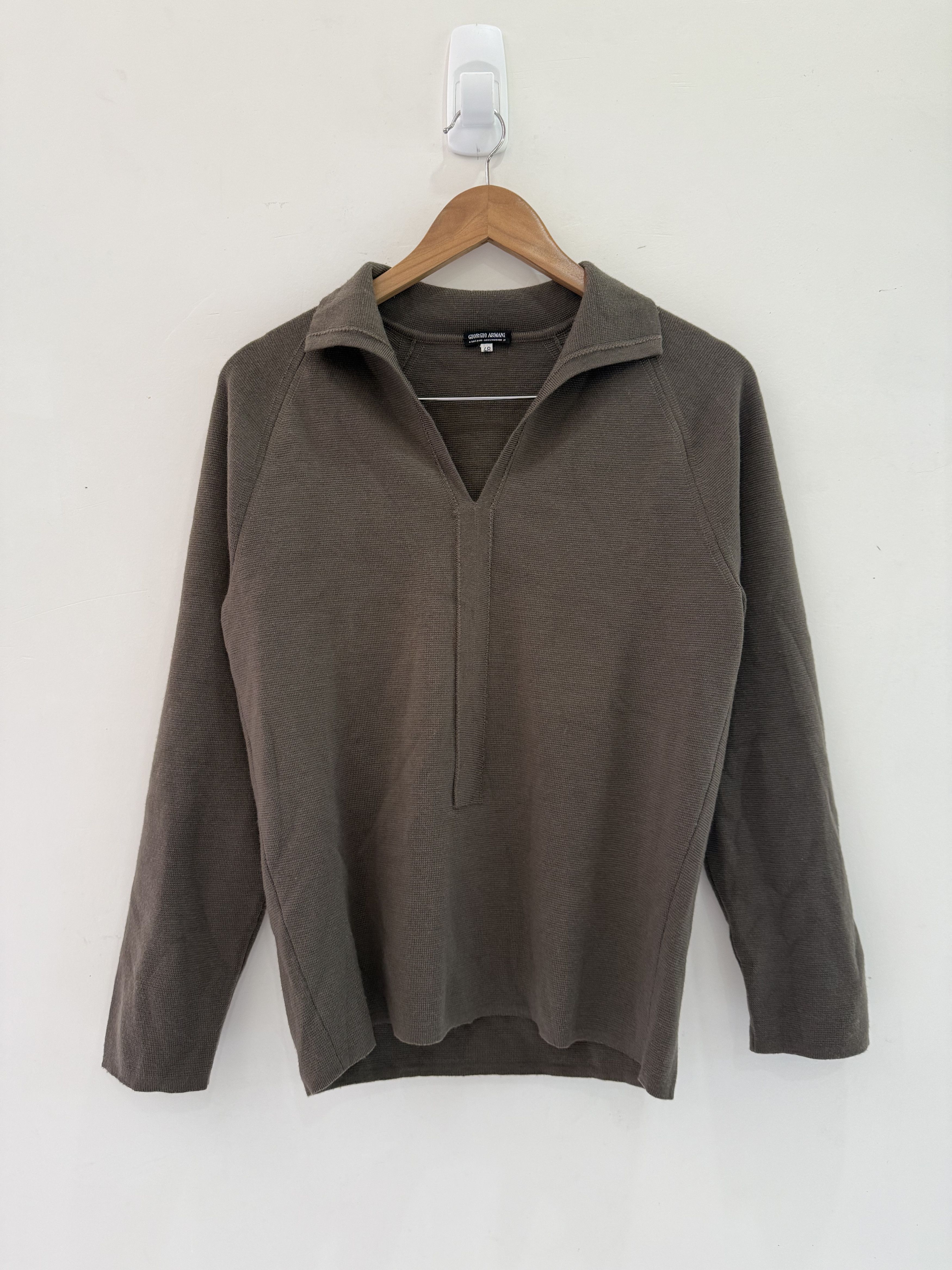 Armani Giorgio Armani V-Neck Wool Sweater Size US M / EU 48-50 / 2 - 1 Thumbnail
