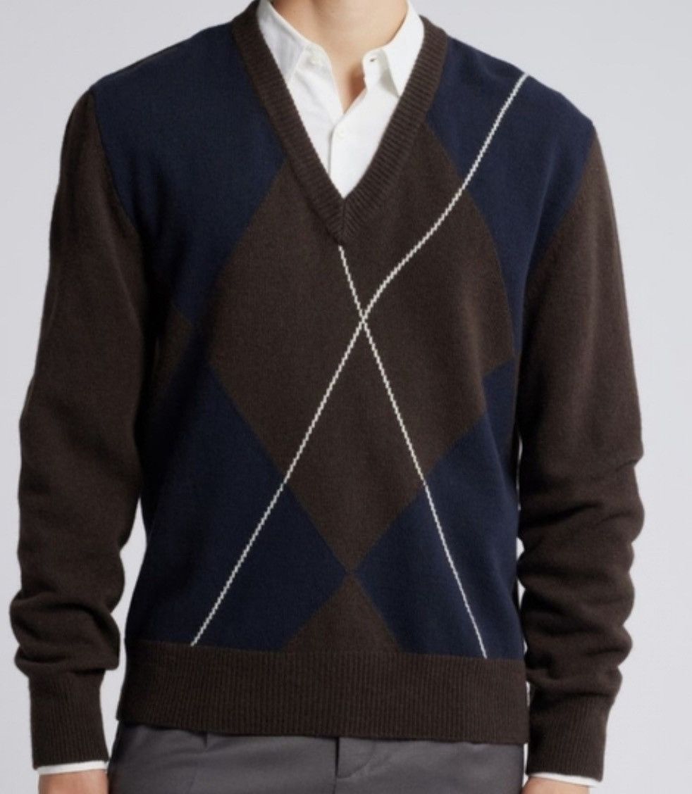 Officine Generale Officine Generale mens Argyle sweater M Made in Italy NWT Size US M / EU 48-50 / 2 - 2 Thumbnail