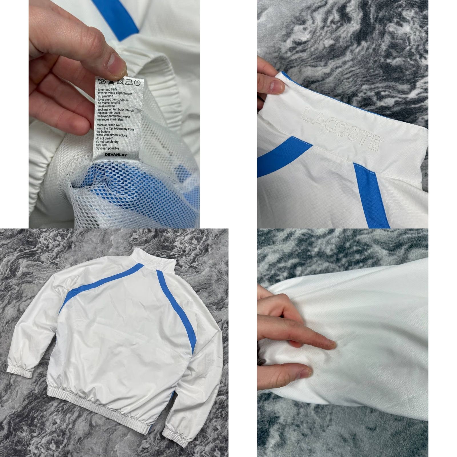 Lacoste VINTAGE Lacoste Nylon Tracksuit Jacket And Pants Men 3XL White Tracksuit Mens 3XL White Lacoste Nylon Pockets Logo Zip Size 48R - 8 Thumbnail