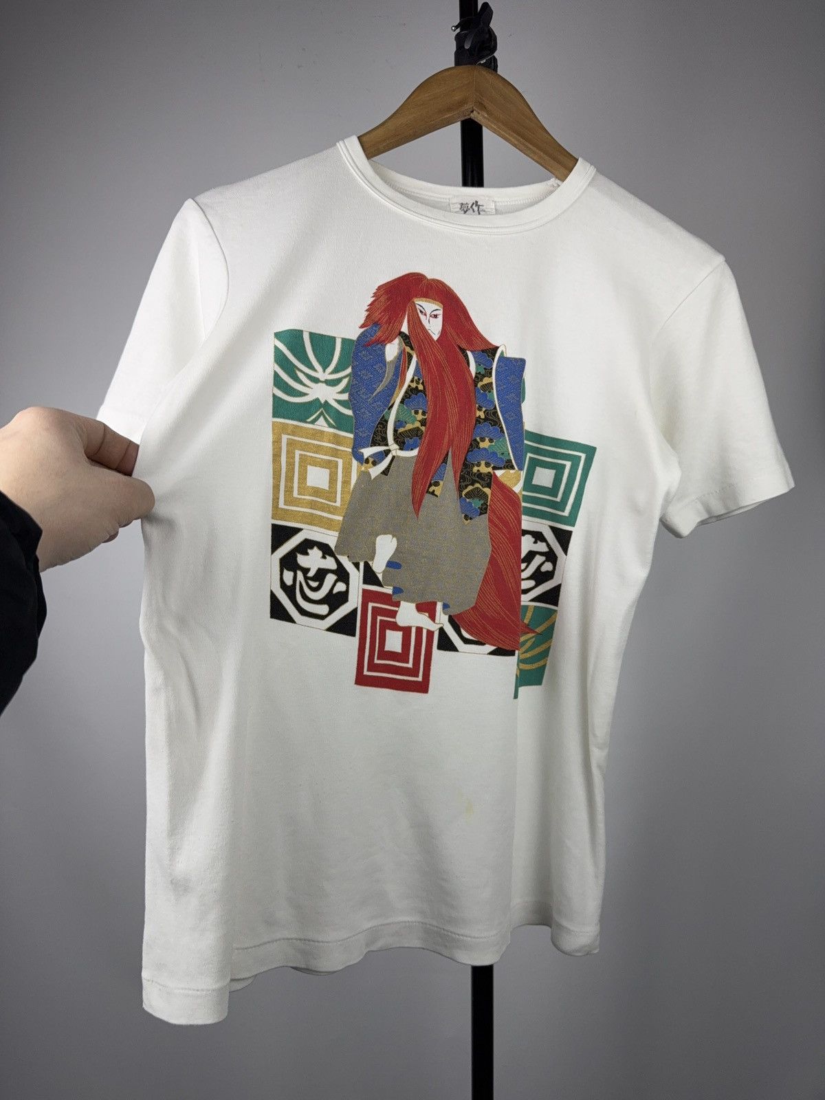Japanese Brand 90s Retro Japanese Musha Kabuki Graphic T-Shirt White Size S / US 4 / IT 40 - 2 Thumbnail