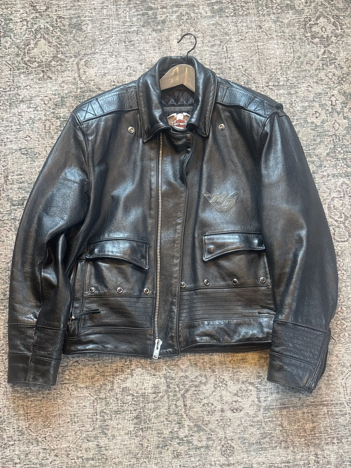 Harley Davidson × Leather × Vintage Vintage Harley Leather Biker Jacket Size US L / EU 52-54 / 3 - 1 Thumbnail