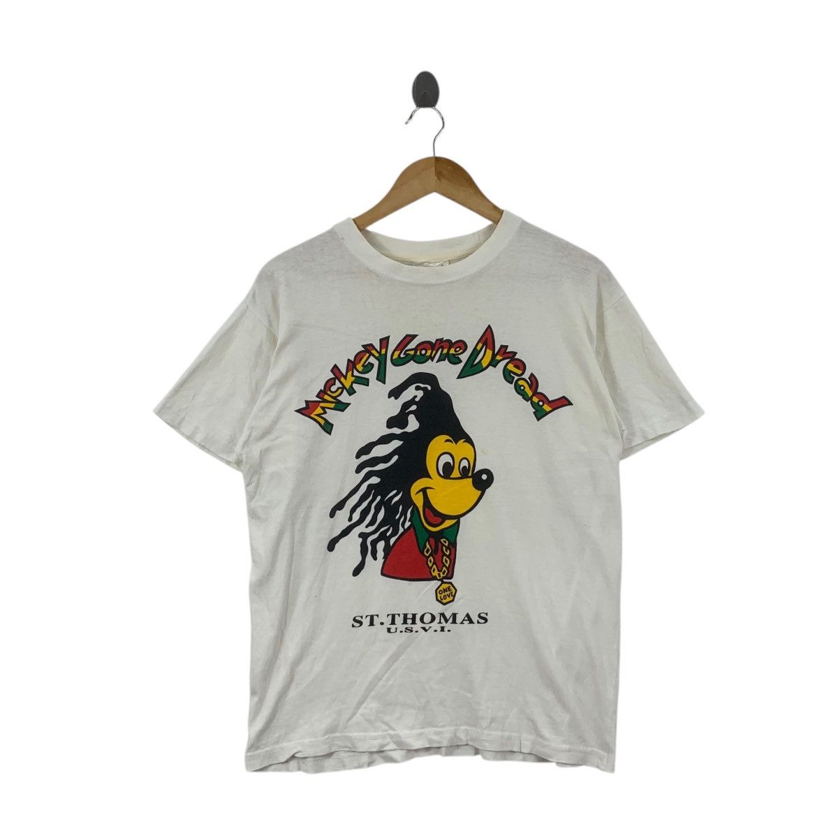 Mickey Mouse Vintage MICKEY MOUSE RASTA Dreadlock Reggae Tee Shirt Top Size US M / EU 48-50 / 2 - 3 Thumbnail