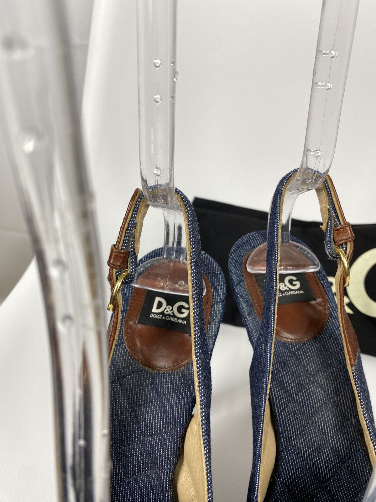 Dolce & Gabbana Dolce & Gabbana Denim Sandals Slingback Plaid size 38 Size US 8 / IT 38 - 6 Thumbnail