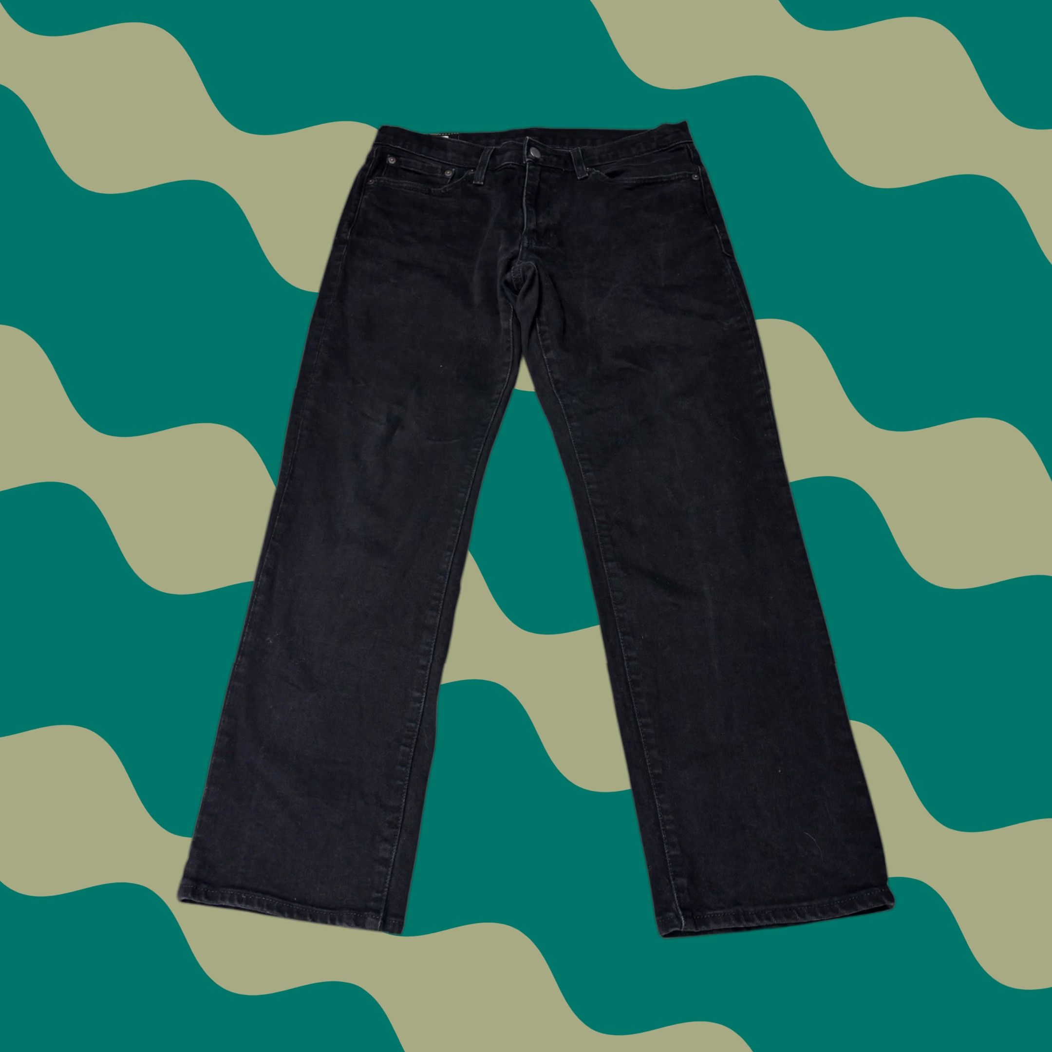 Levi's VINTAGE Levi Strauss Premium Lot 541 Jeans Men 32x30 Black Denim Straight Rise Mid 514 Logo Button Zip Pockets Stretch Regular 5-Pocket Size US 32 / EU 48 - 1 Thumbnail