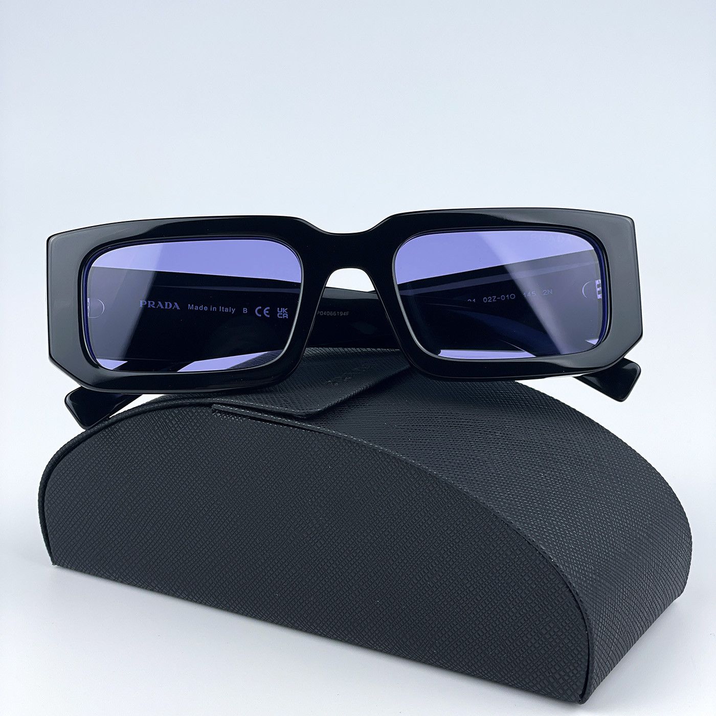 NEW Prada PR06YS 02Z01O Black Blue Rectangle Unisex Sunglasses Prada Linea Rossa PS 02ZSU MAG06F Sunglasses Men main image 4