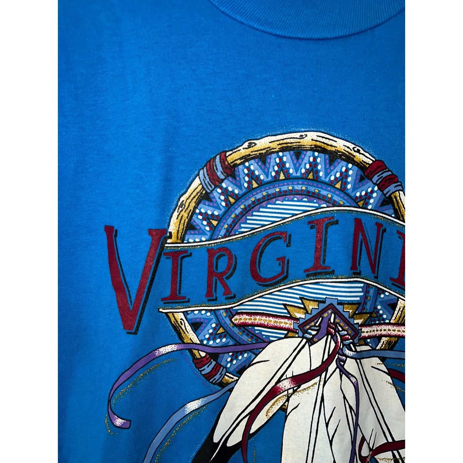 Jerzees Vintage Virginia Shirt Shenandoah Native American Drum 90s L Size US L / EU 52-54 / 3 - 3 Thumbnail