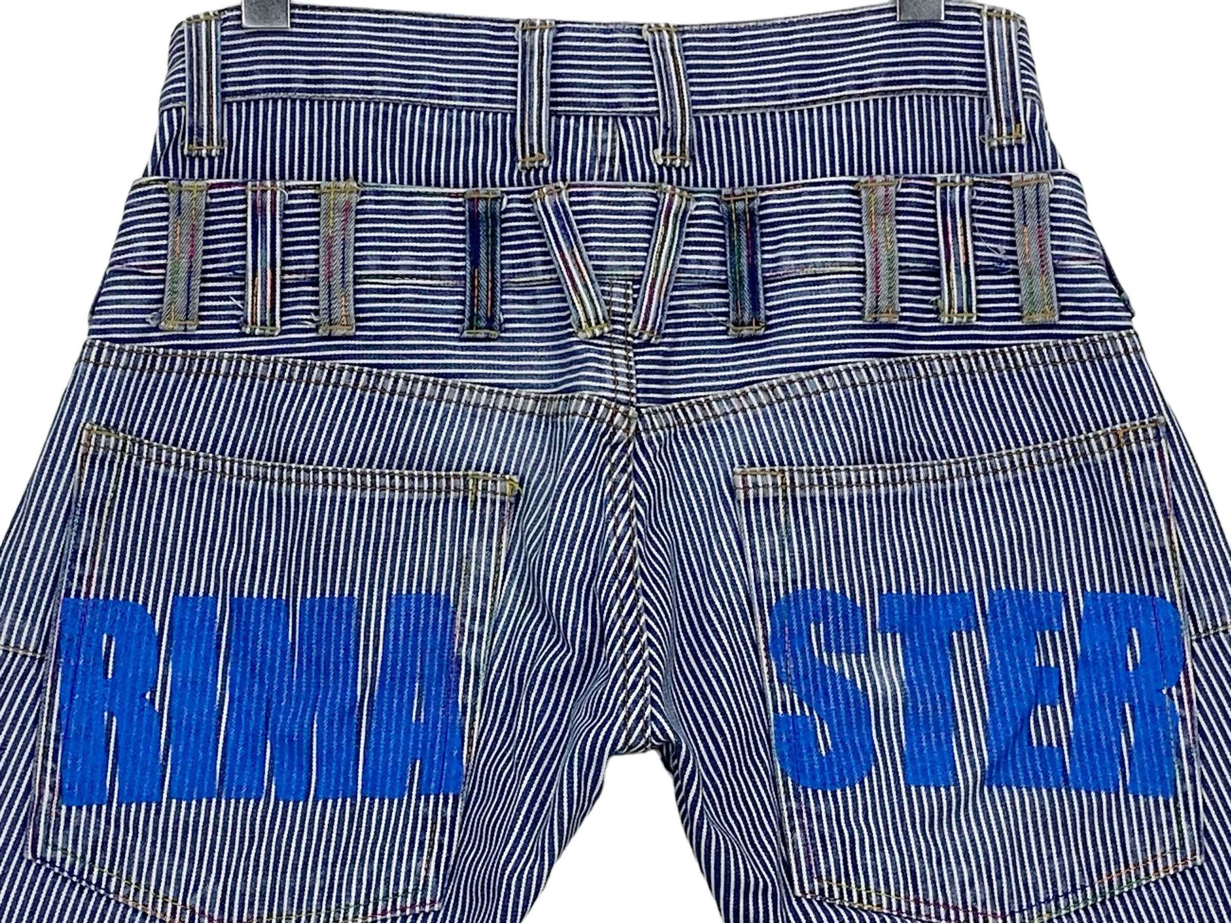 Japanese Brand RMT Double Waist Jeans Japanese Hickory Stripes Skateboard Size US 31 - 5 Thumbnail