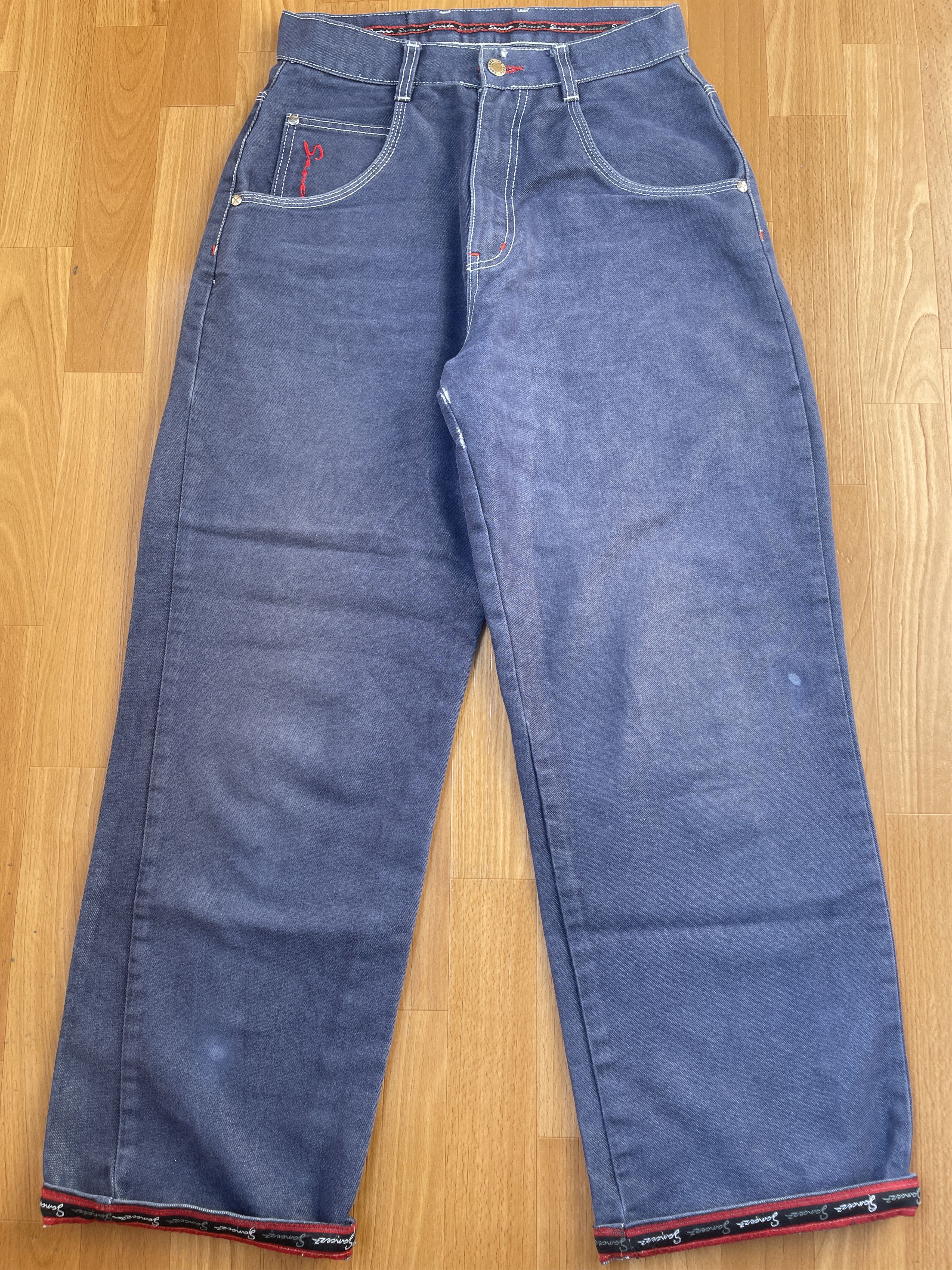 Other Sancezz jeans, shiny, vintage baggy, silver, metallic Y2K 28 Size US 28 / EU 44 - 2 Thumbnail