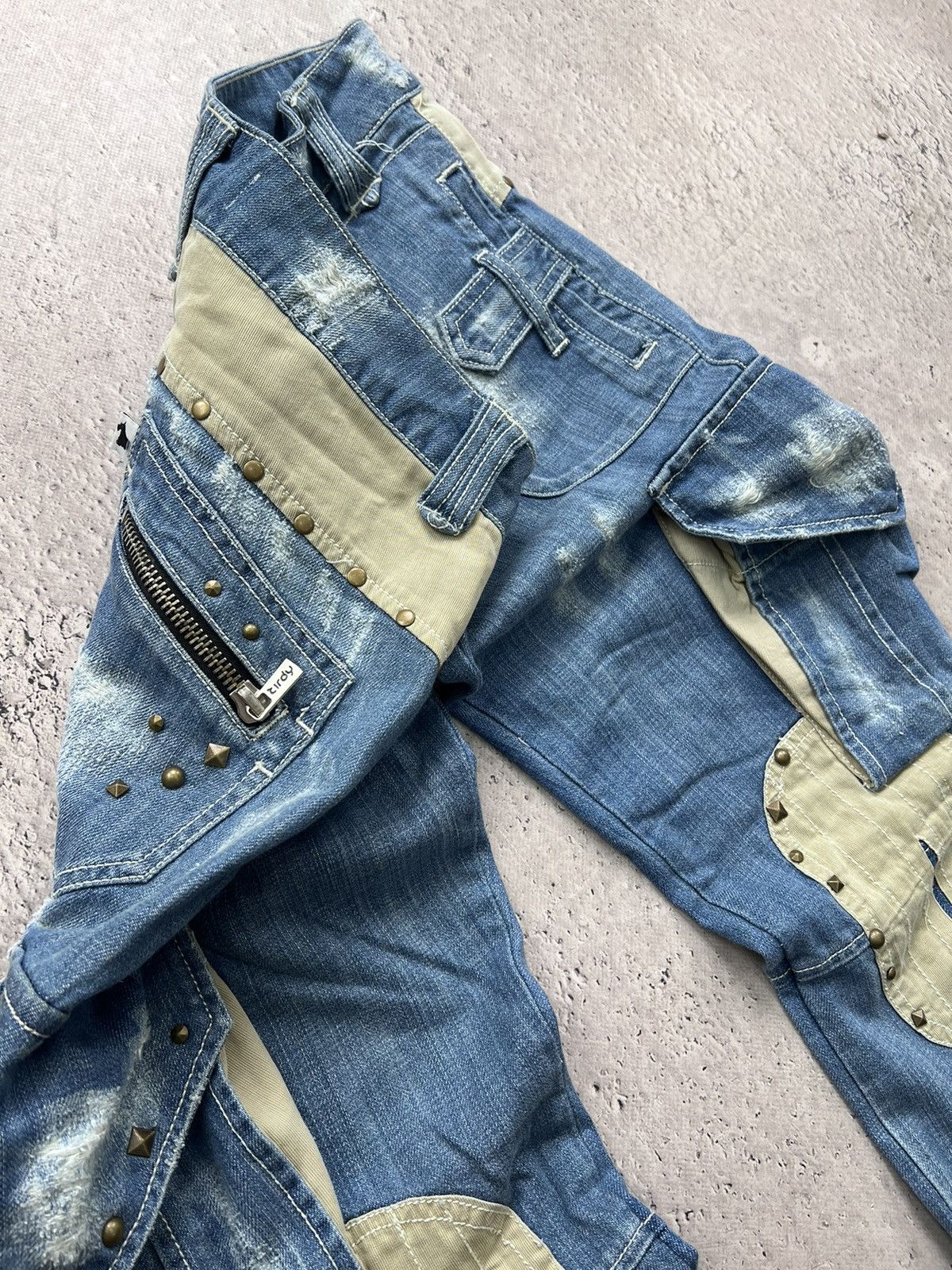 Hysteric Glamour × Japanese Brand × Junya Watanabe ARCHIVE DISTRESSED MULTIPOCKET ZIPPER CARGO PANTS RICK STYLE Size US 30 / EU 46 - 6 Thumbnail