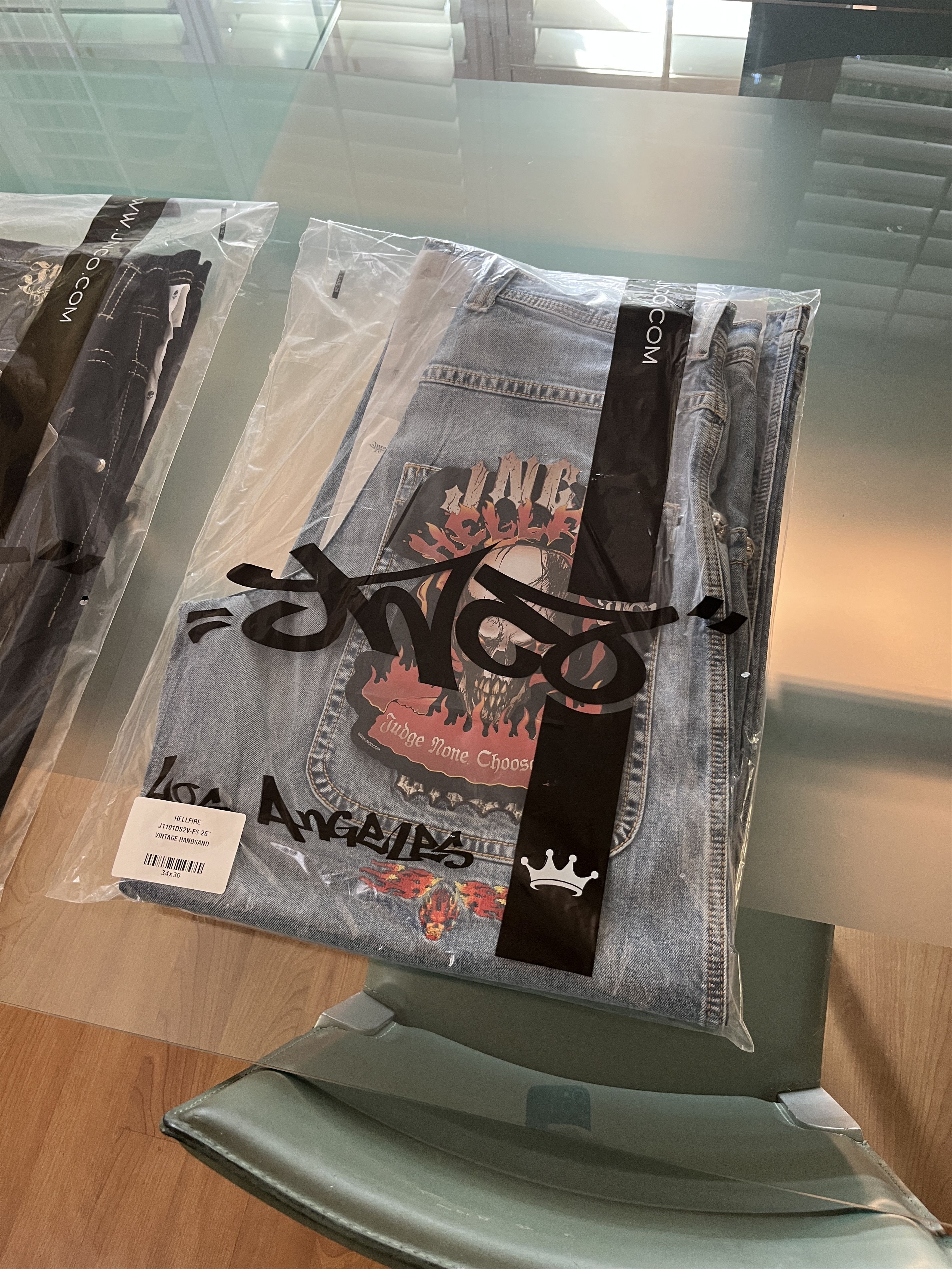 JNCO Hellfire Jeans Hand-Sand Size US 34 / EU 50 - 10 Thumbnail