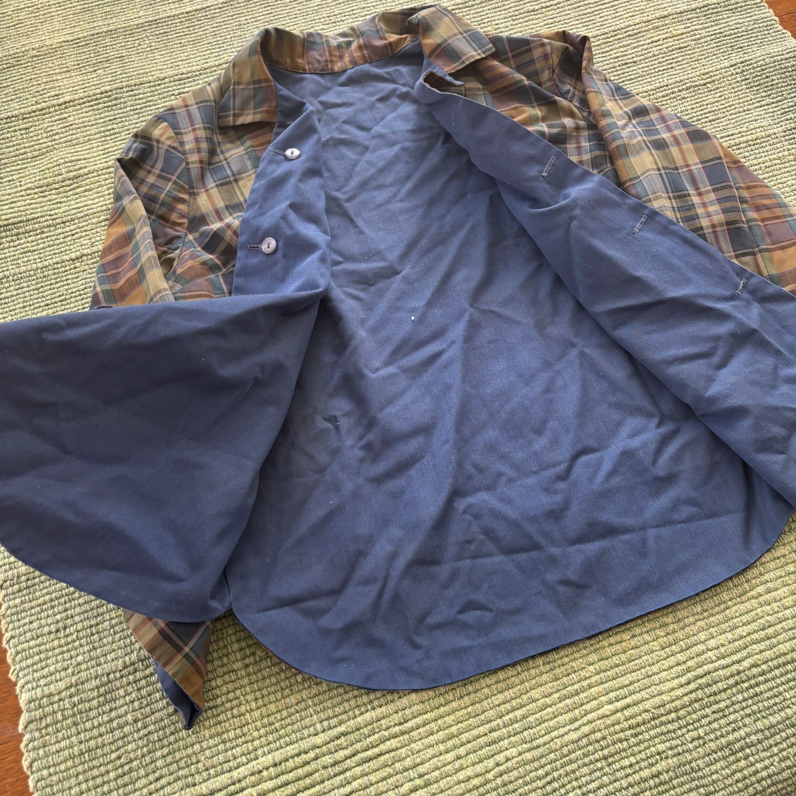 Other × Vintage Vintage 70s Plaid/Blue Reversible Blouse Shirt Jacket Sz M Size M / US 6-8 / IT 42-44 - 5 Thumbnail