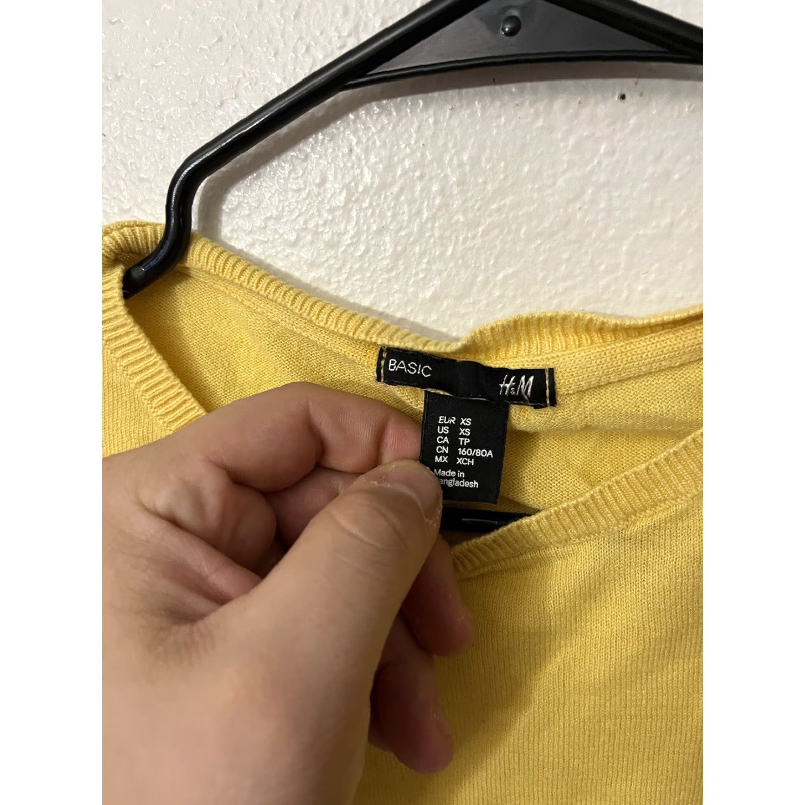 H&M H&M Lightweight Womens Pullover Sweater Yellow XS Crew Neck Long Sleeve Knit Cotton Blend Heathered Tailored Regular Womens Pullover Sweater XS Yellow Size XS / US 0-2 / IT 36-38 - 3 Thumbnail