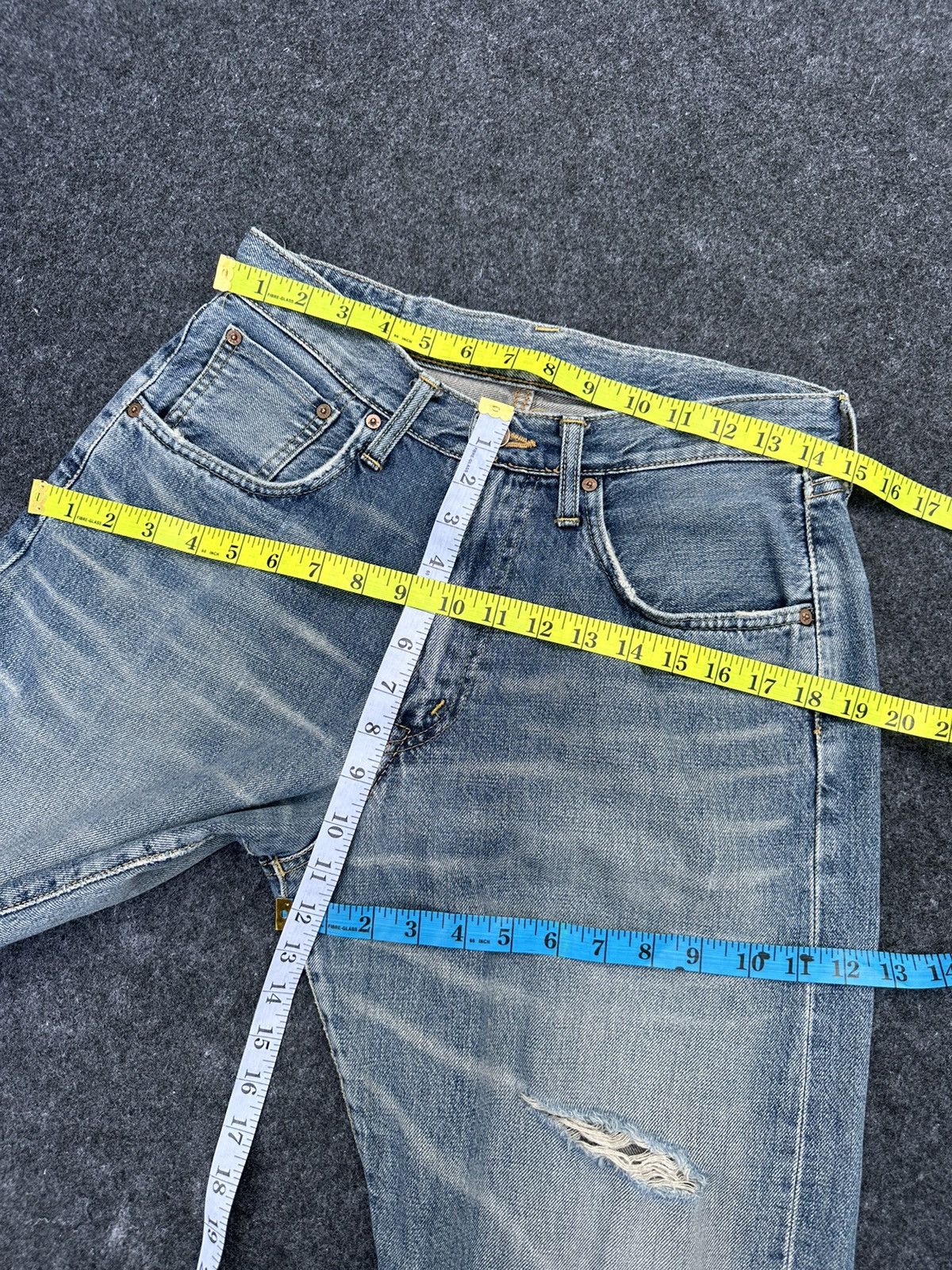 Edwin Vintage Edwin 505 Selvedge Faded Washed Denim 29x31 D9 Size US 29 - 5 Thumbnail