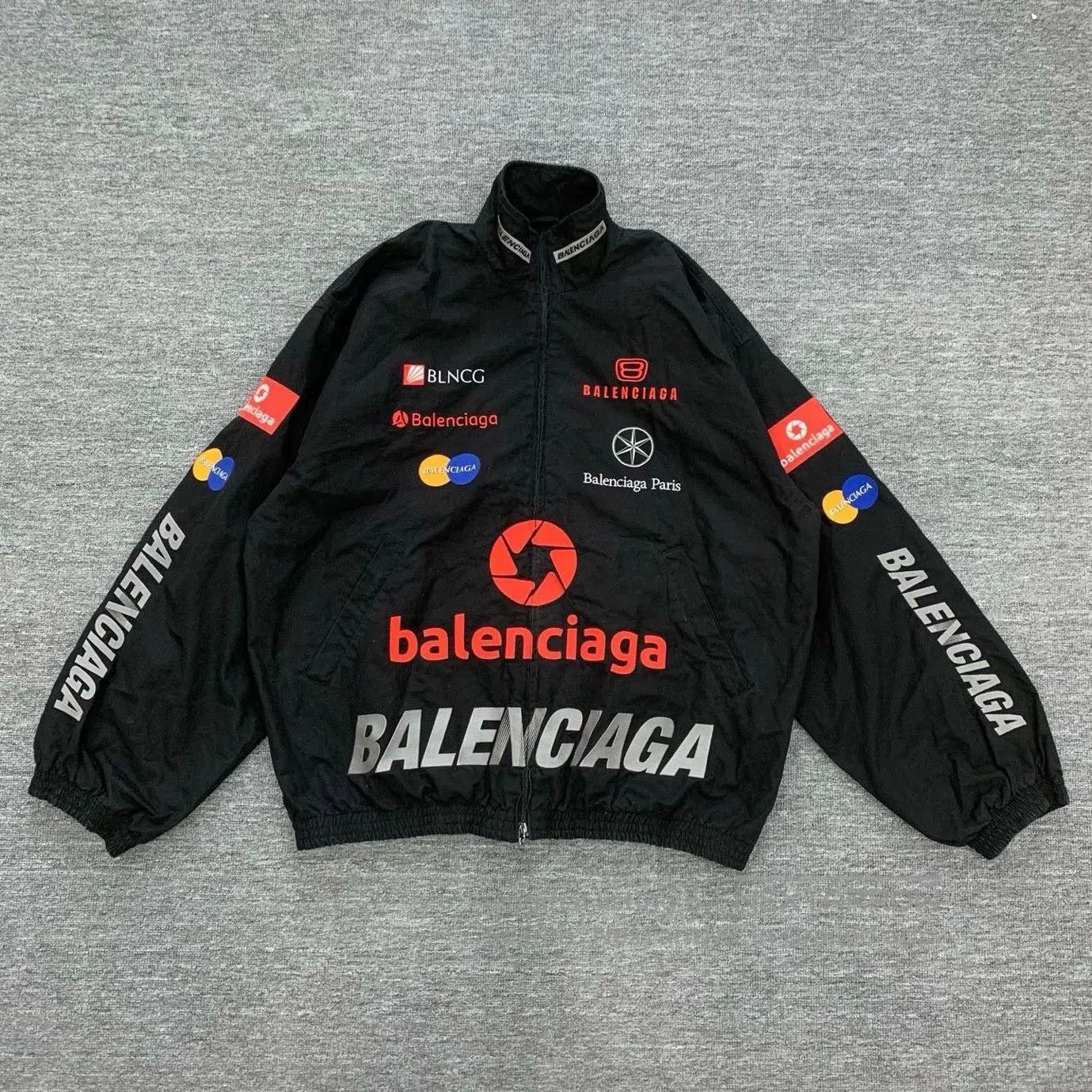 Balenciaga black logo racing jacket by Balenciaga. Size US XS / EU 42 / 0 - 1 Thumbnail