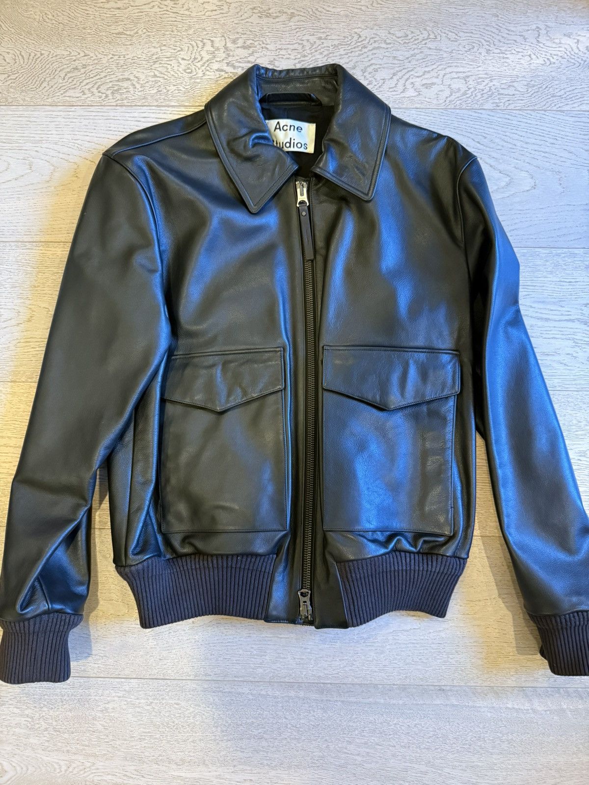 Acne Studios Zip-through Leather Bomber Jacket | Grailed