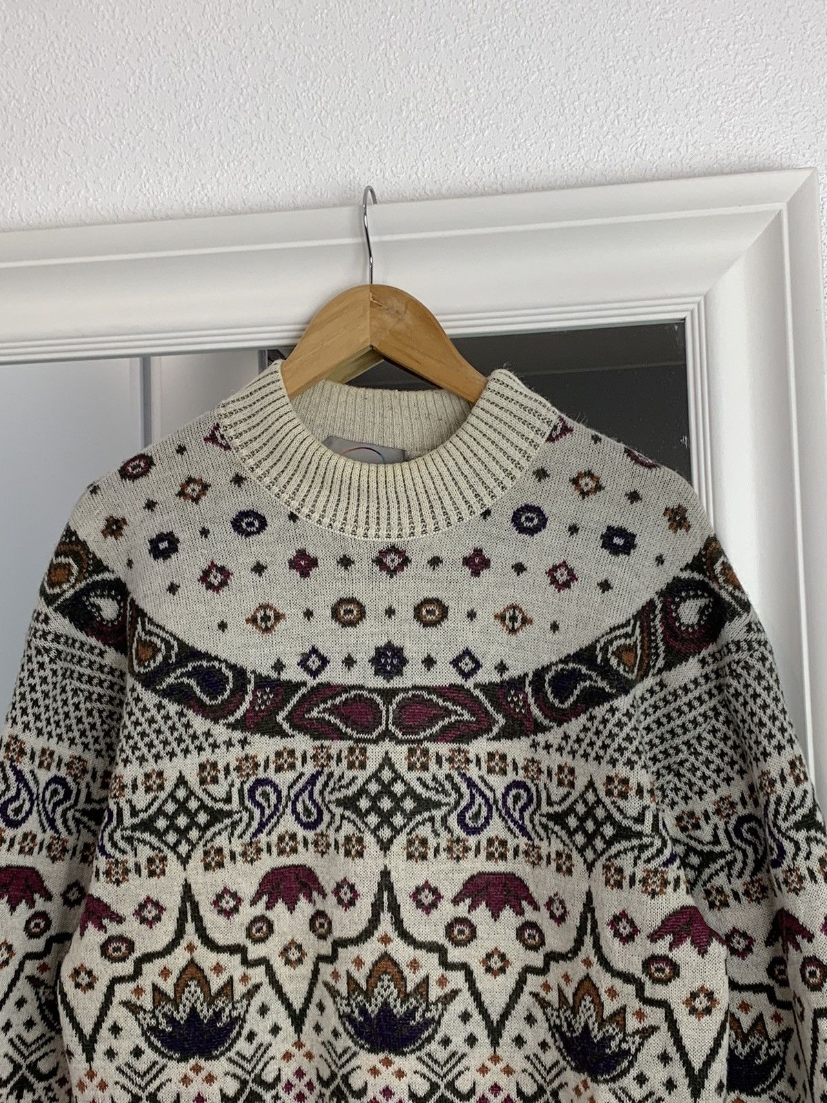 Bogner Bogner Native Pattern Turtleneck Mohair Wool Art Sweater Size XXL / US 16-18 / IT 52-54 - 4 Thumbnail