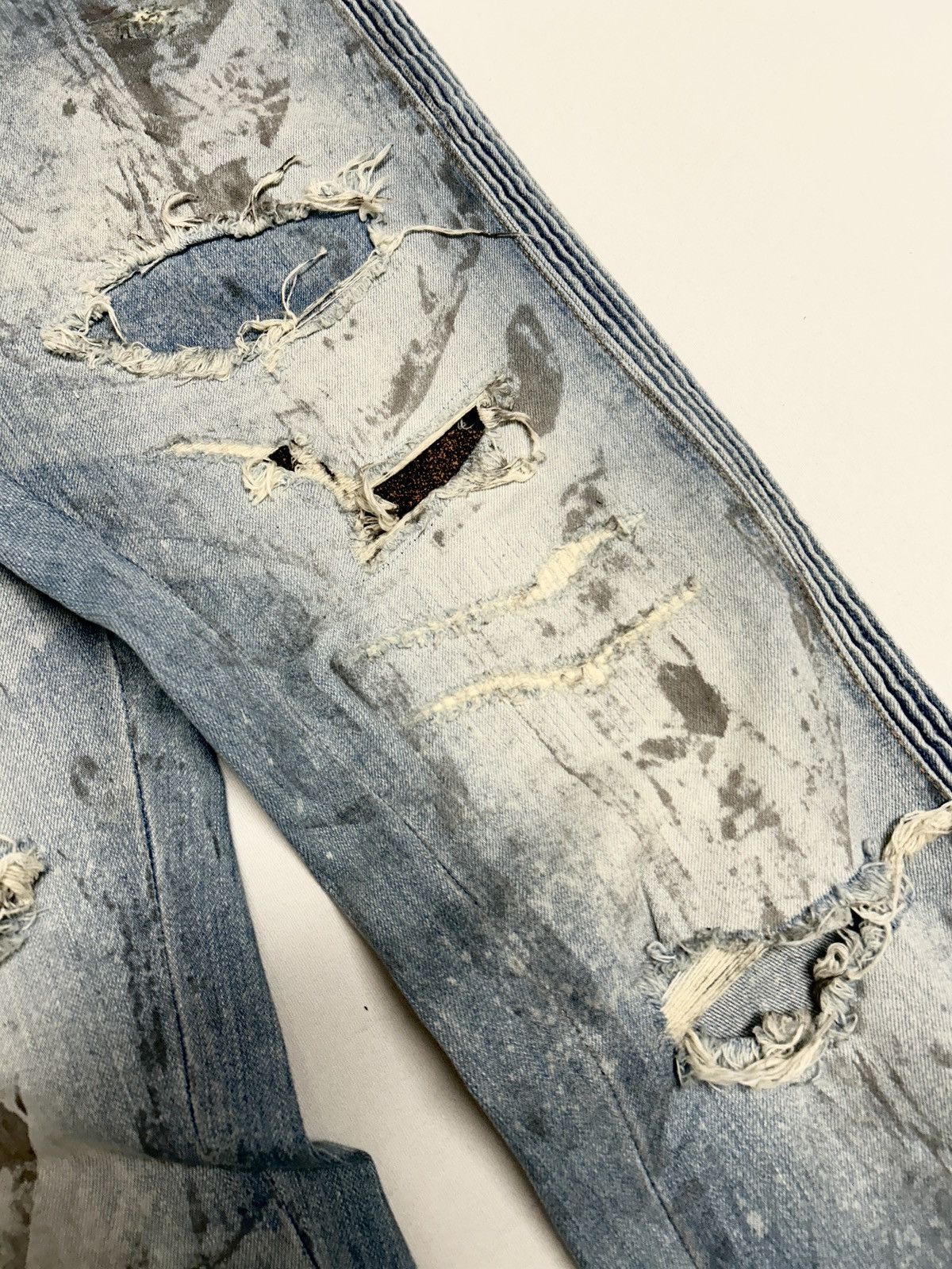 Balmain SS2016 Panelled Distressed Denim Size US 33 - 3 Thumbnail