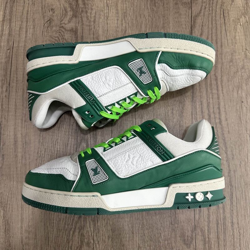 Louis Vuitton Louis Vuitton Low-Top Trainer Sneaker in White and Green - Size US 8.5 / EU 41-42 - 6 Thumbnail