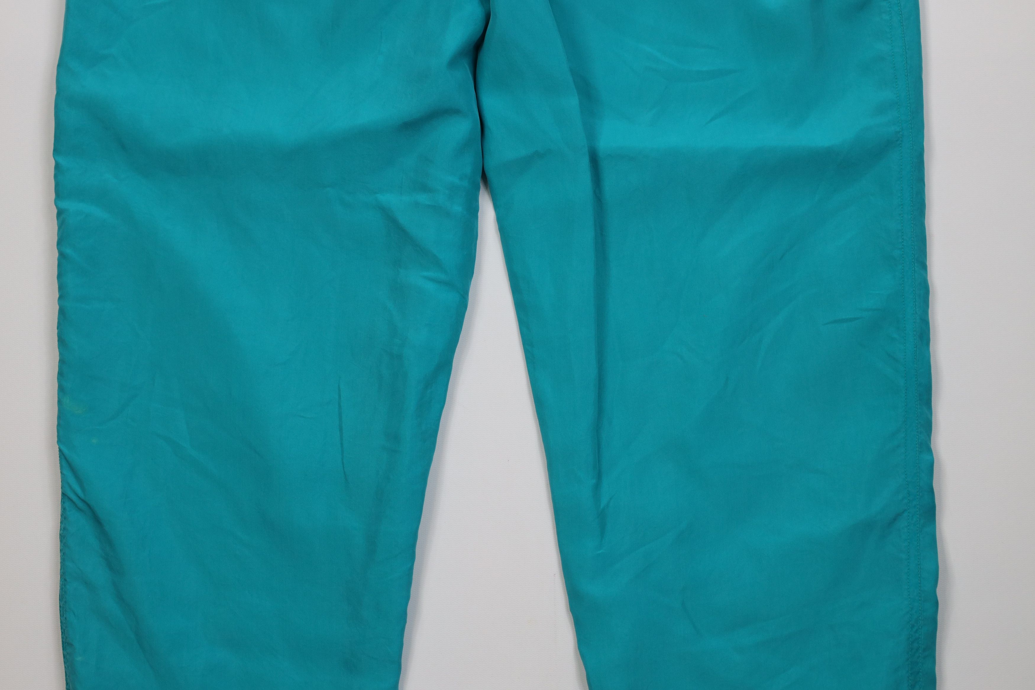 Vintage Vintage 90s Streetwear Blank Silk Pants Sweatpants Teal Size 28" / US 6 / IT 42 - 13 Thumbnail