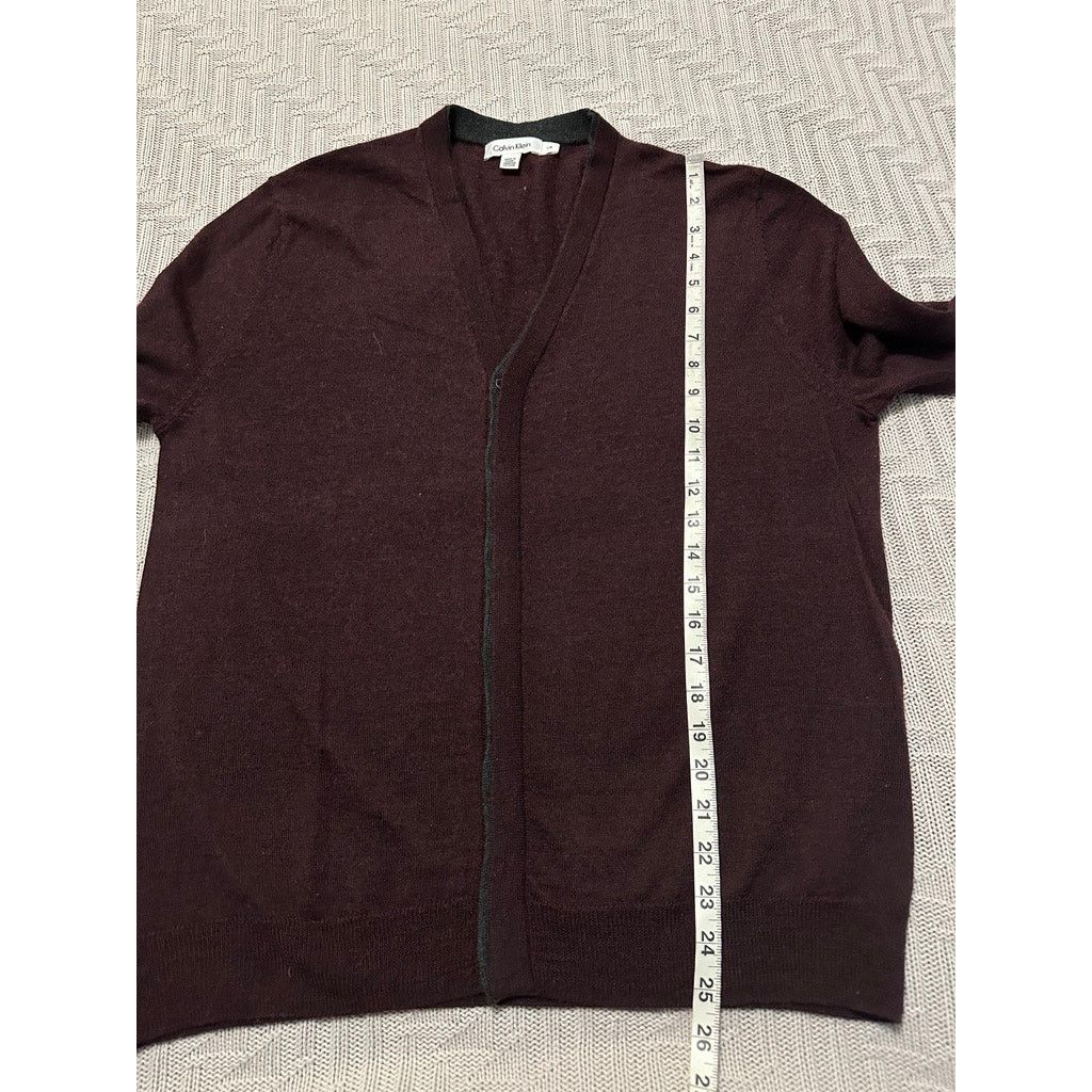 Calvin Klein Calvin Klein maroon varsity wool button down cardigan size L Size US L / EU 52-54 / 3 - 7 Thumbnail