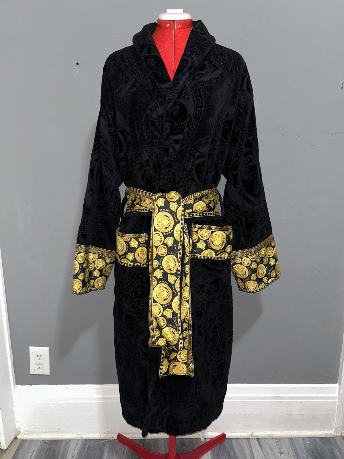 Versace Versace Medusa Amplified Black Cotton Bathrobe Unisex XL Size ONE SIZE - 1 Thumbnail