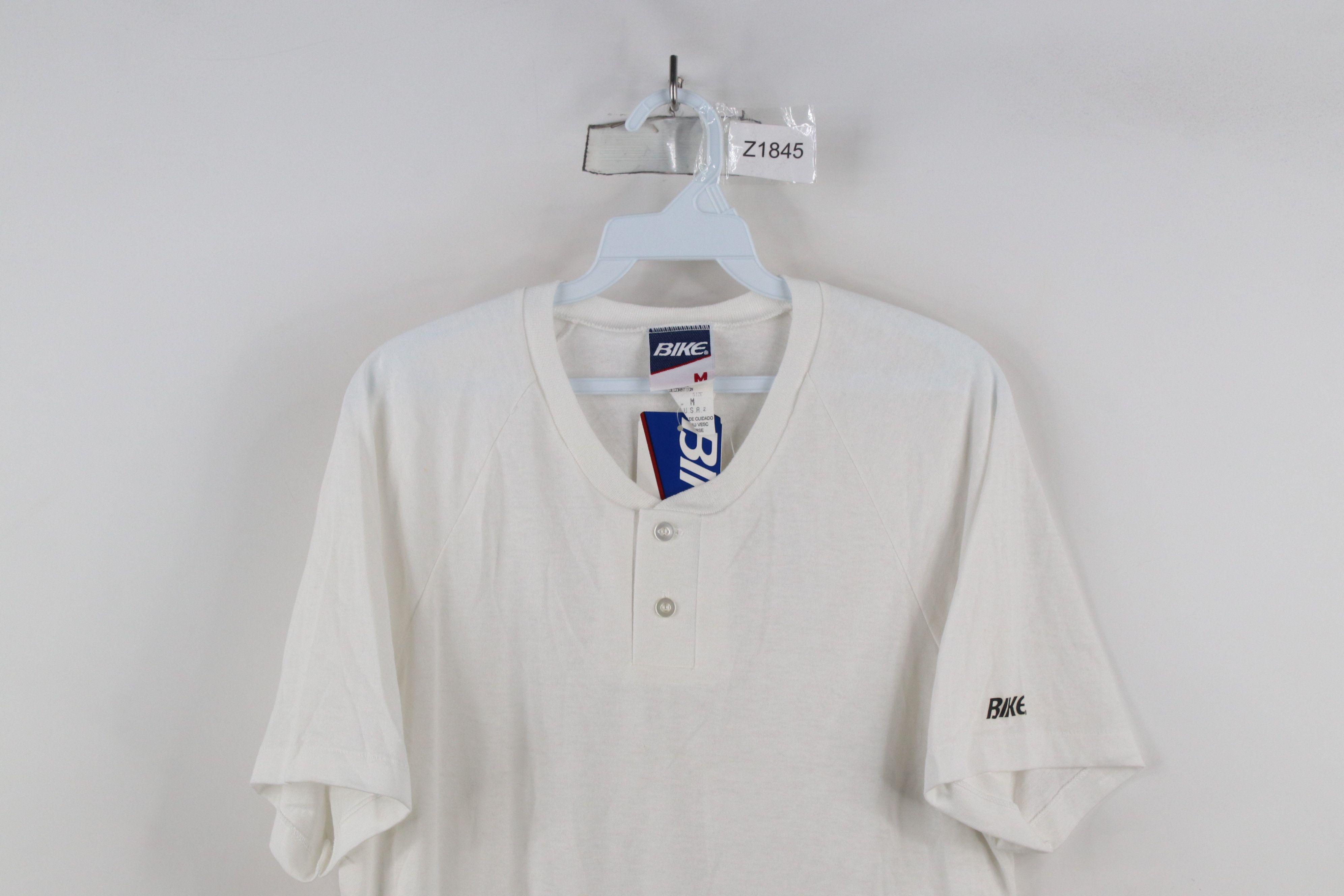 Vintage Deadstock Vintage 90s Streetwear Henley T-Shirt White USA Size US M / EU 48-50 / 2 - 2 Thumbnail