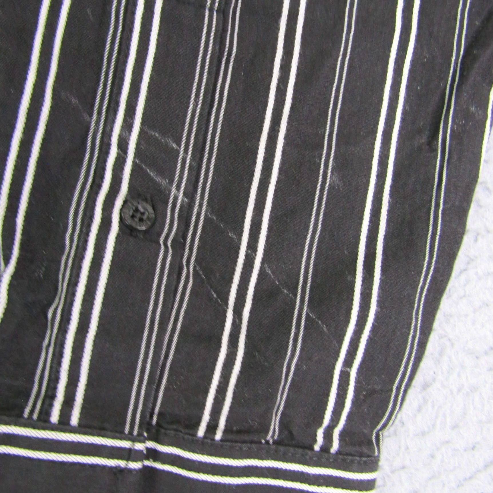 Southpole VINTAGE Southpole Shirt Mens XL Black Collared Button-Up Striped Knit Cotton Hip Hop Classic 90s 00s Mens Size US XL / EU 56 / 4 - 4 Thumbnail