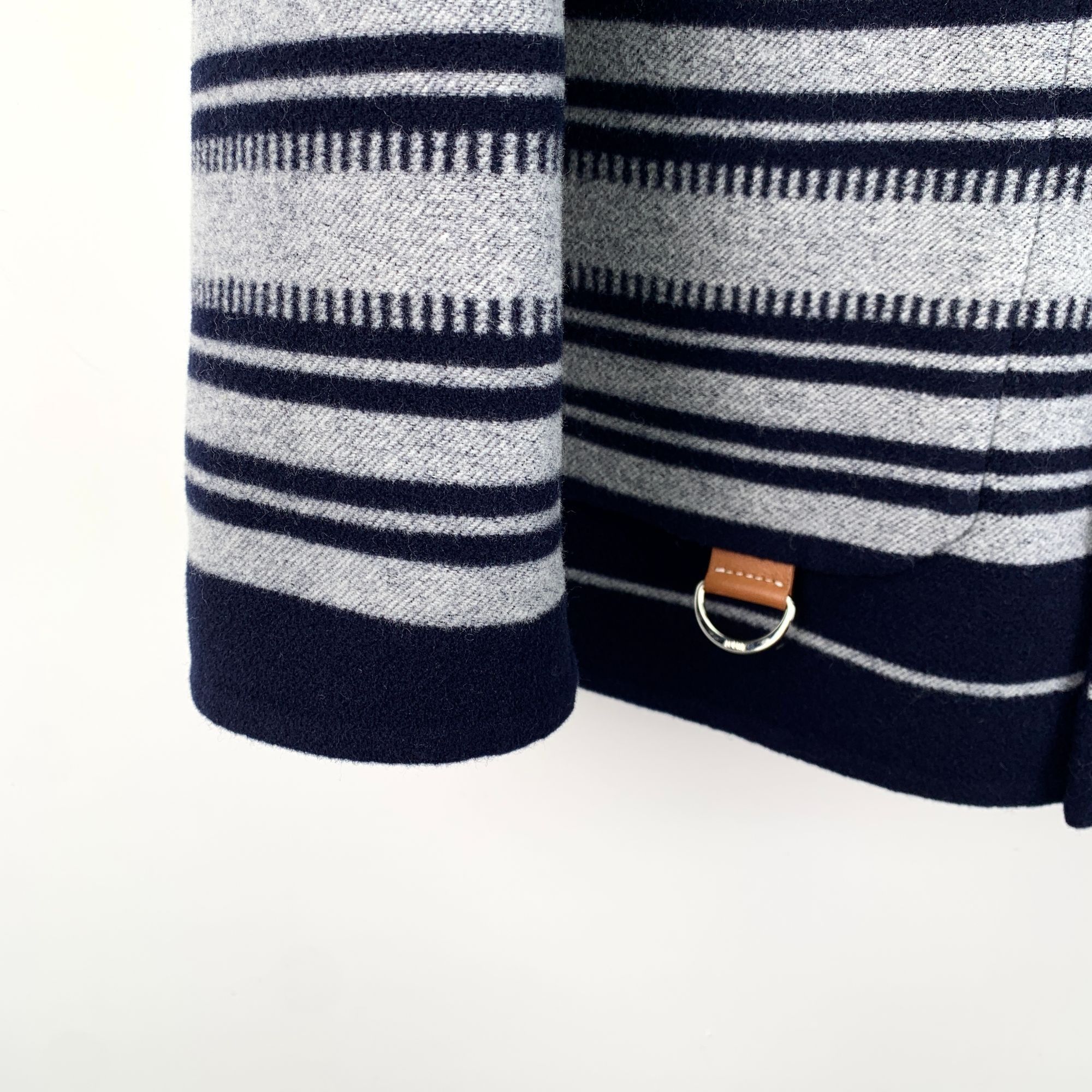 Loewe Loewe Mens Navy & Gray Striped Wool Cashmere Blend Single-Br Size US S / EU 44-46 / 1 - 4 Thumbnail