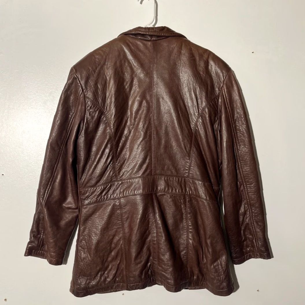 Vintage VINTAGE Touche by N.Bianco Brown Leather Jacket Blazer Womens 2XL Quilted Lining Coat Jacket Satin Lined Insulated All Seasons Casual Workwear Size XXL / US 16-18 / IT 52-54 - 6 Thumbnail