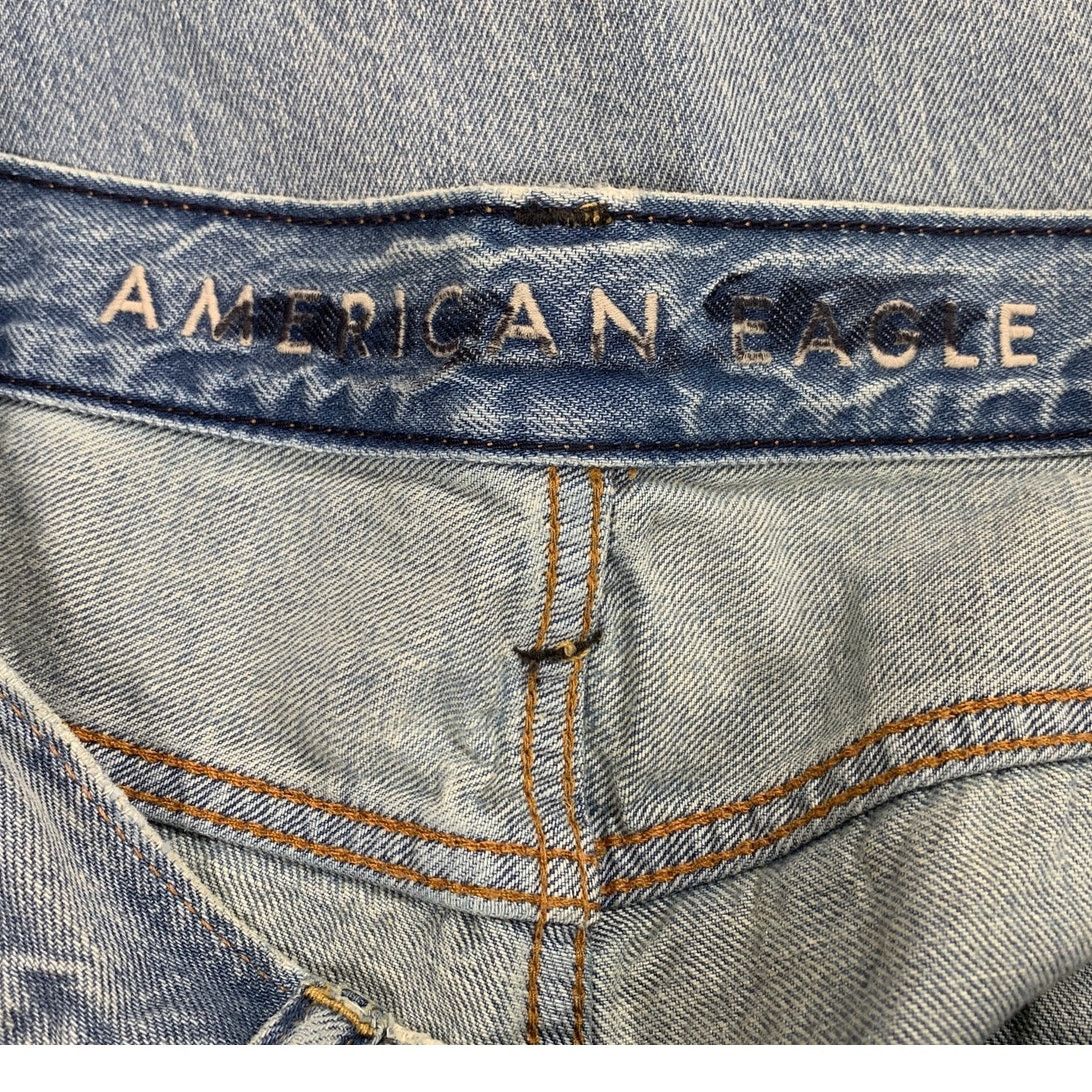 American Eagle Outfitters New AEO Mens Size 34 X 30 Loose Whiskered Denim Blue Jeans Size US 34 / EU 50 - 5 Thumbnail